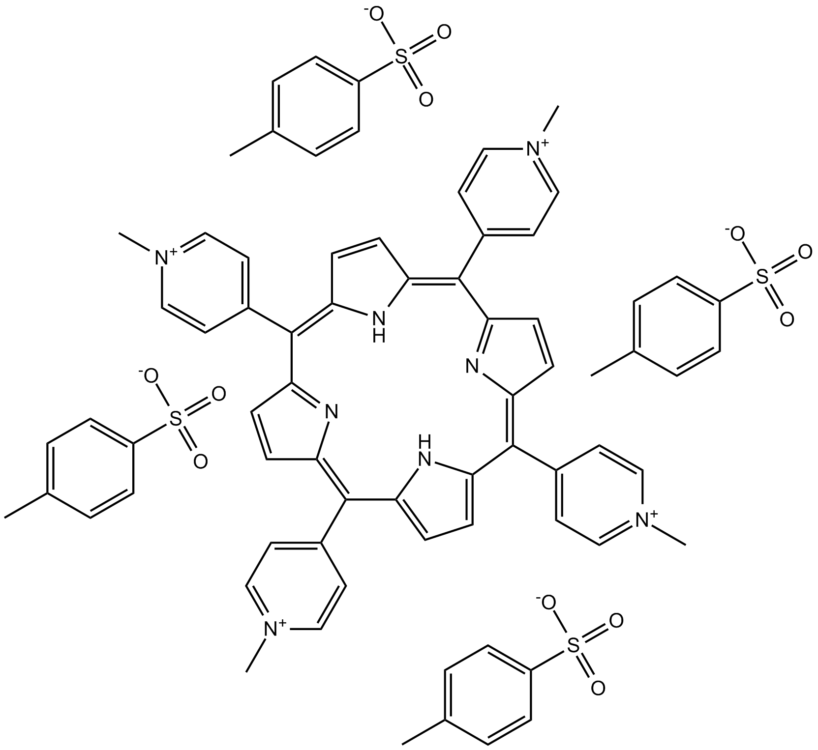 TMPyP4 tosylate 化学構造