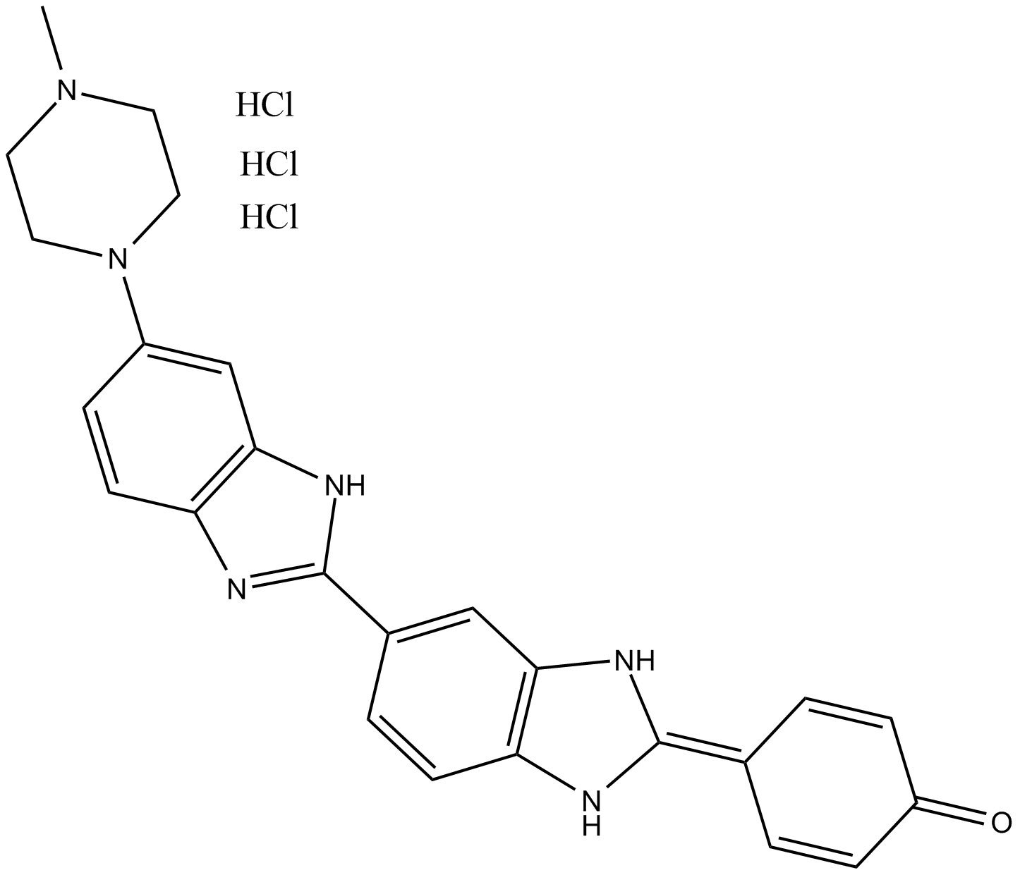 Hoechst 33258 trihydrochloride 化学構造