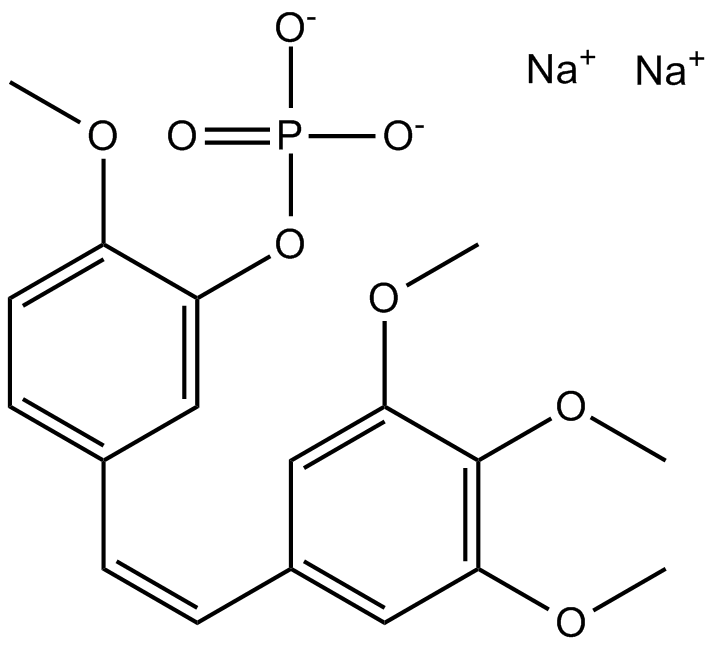 Fosbretabulin (Combretastatin A4 Phosphate (CA4P)) Disodium  Chemical Structure