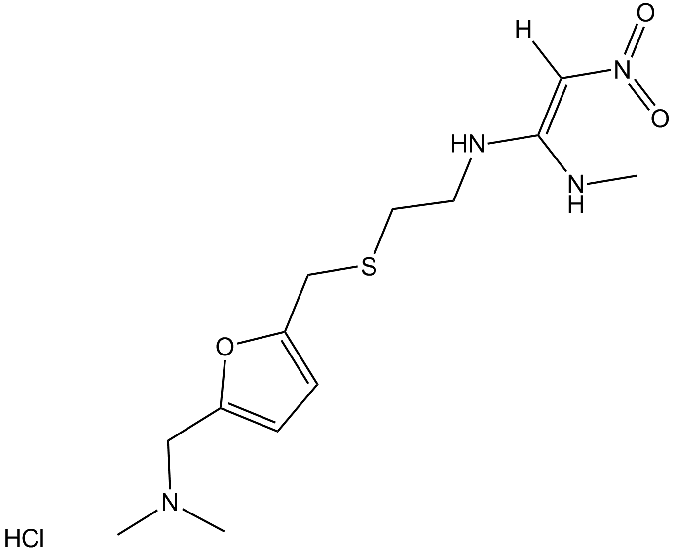 Ranitidine hydrochloride Chemical Structure