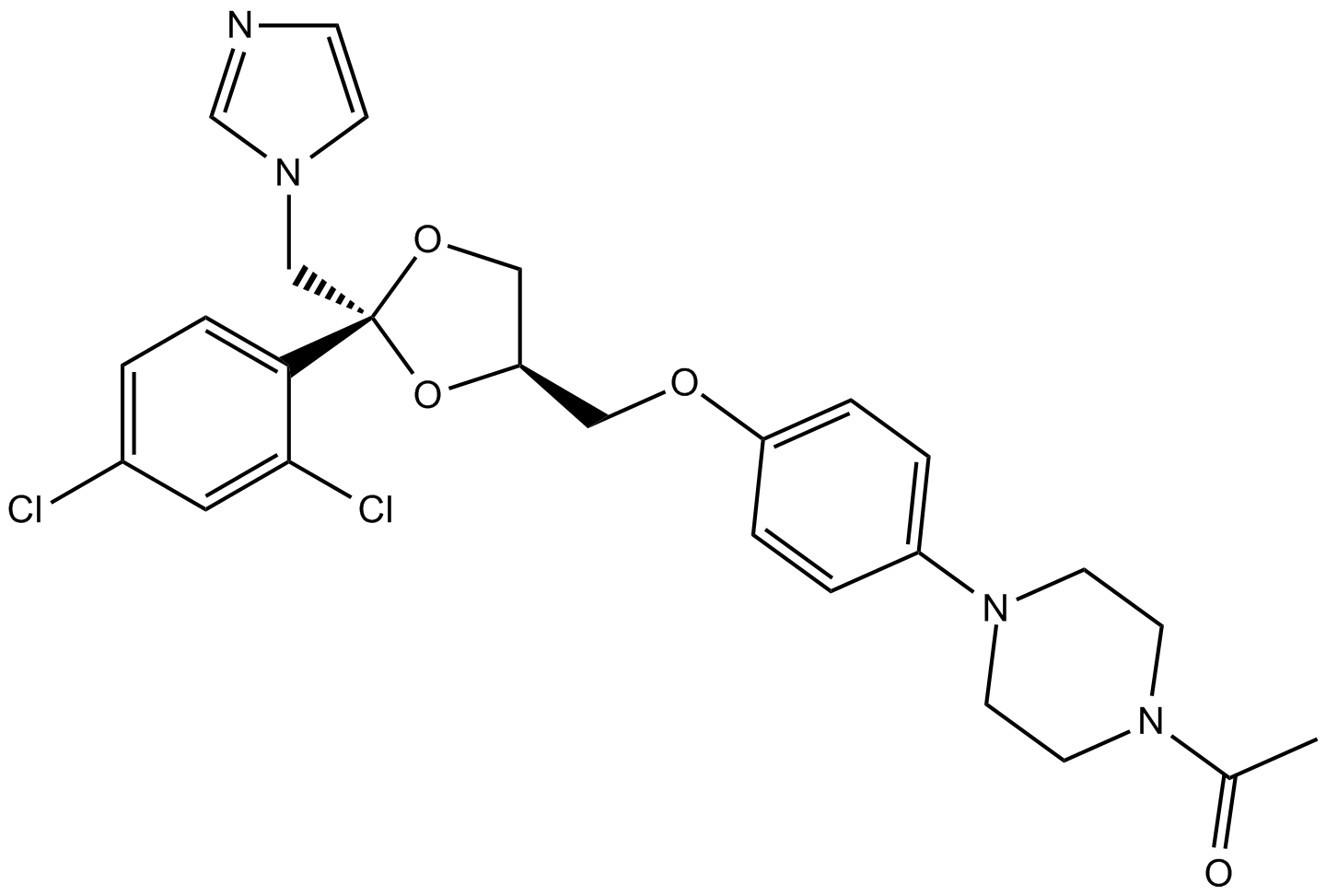 (+)-Ketoconazole 化学構造