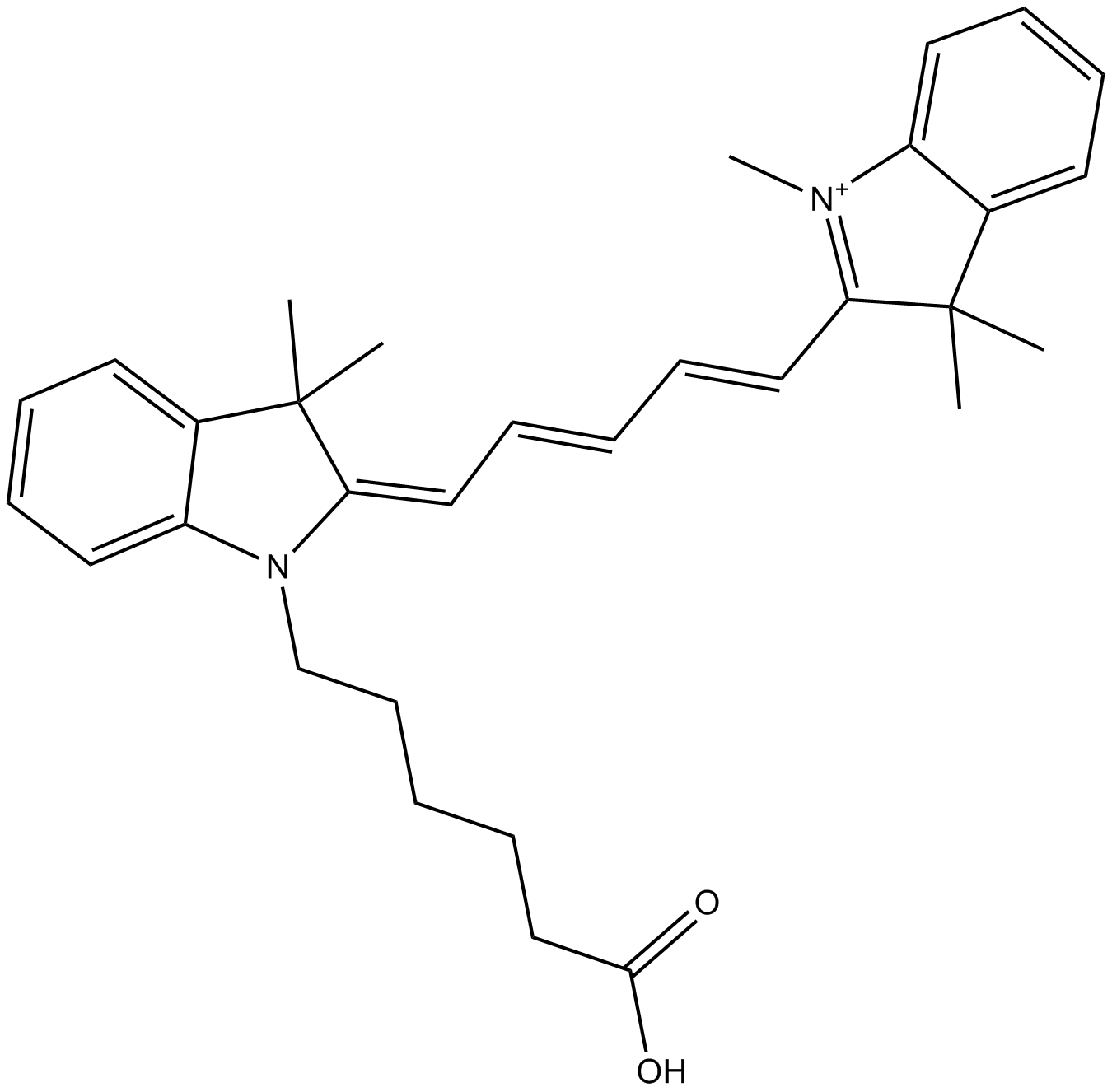 Cy5 carboxylic acid (non-sulfonated) التركيب الكيميائي