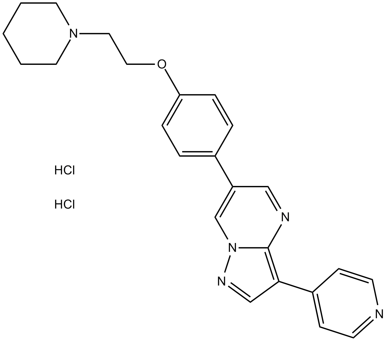 Dorsomorphin (Compound C) 2HCl 化学構造