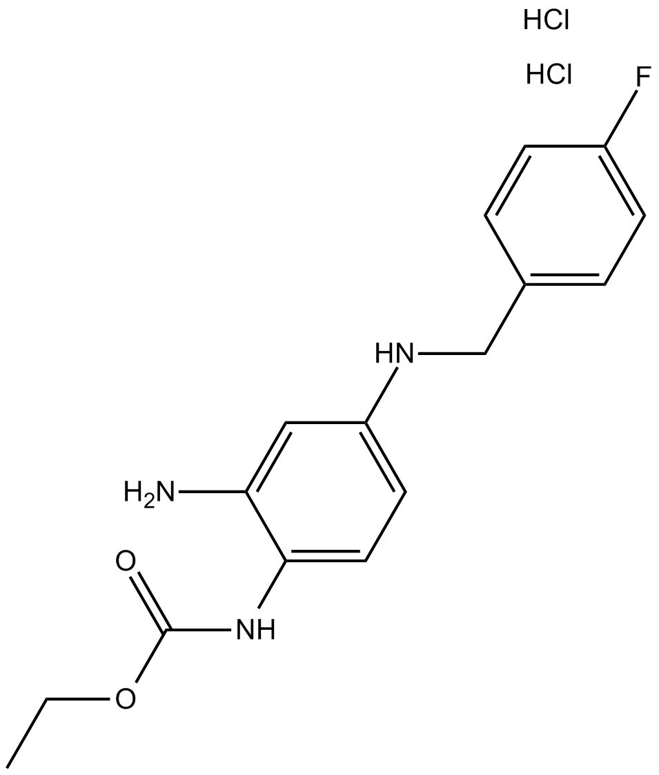 Retigabine dihydrochloride 化学構造