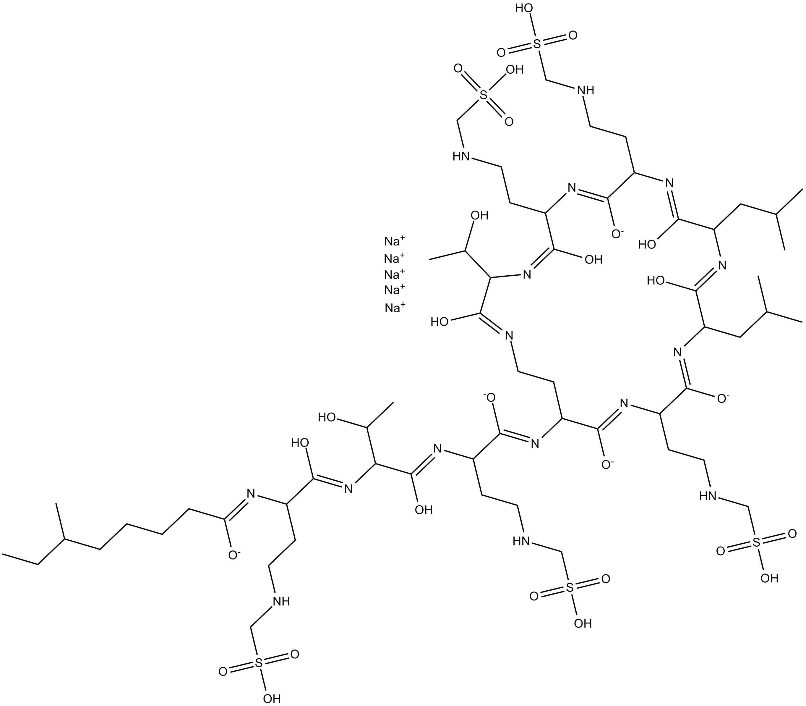 Colistin Methanesulfonate (sodium salt) 化学構造