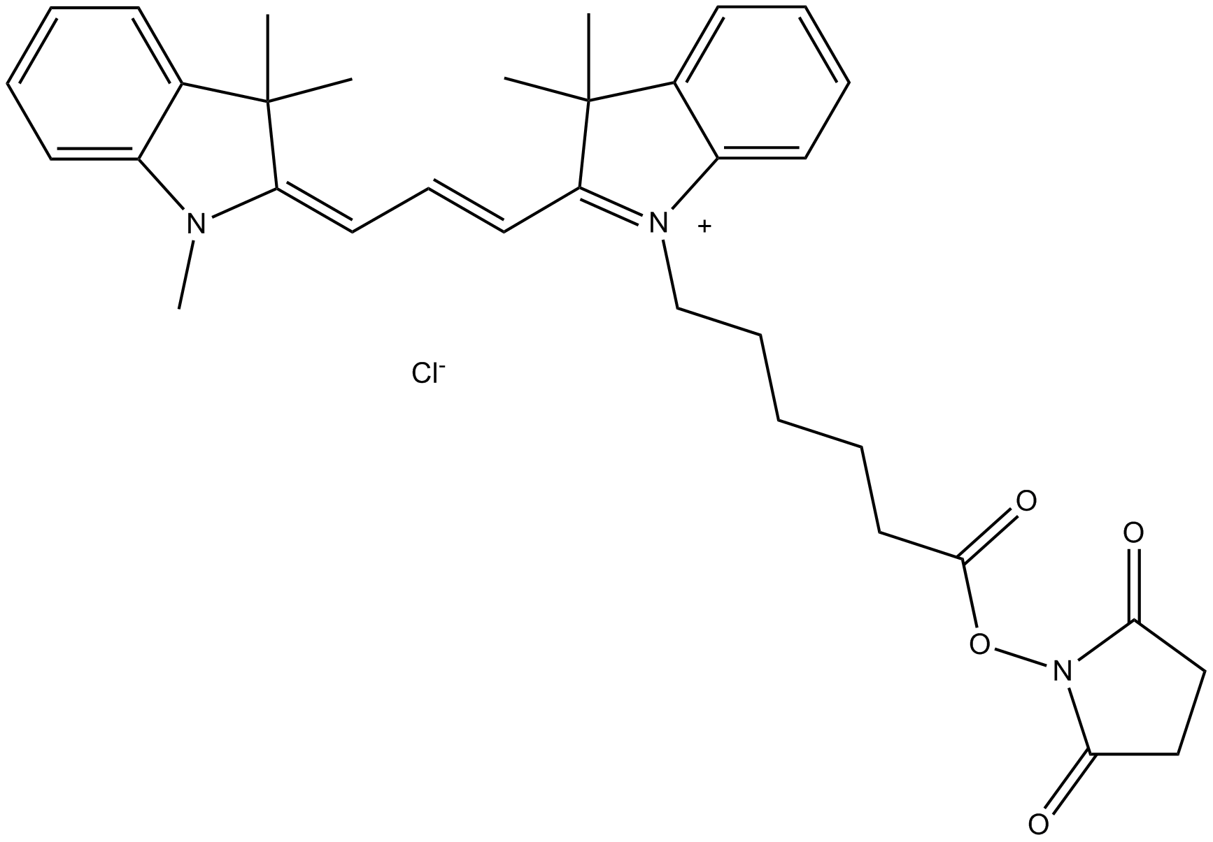 Cy3 NHS ester (non-sulfonated)  Chemical Structure