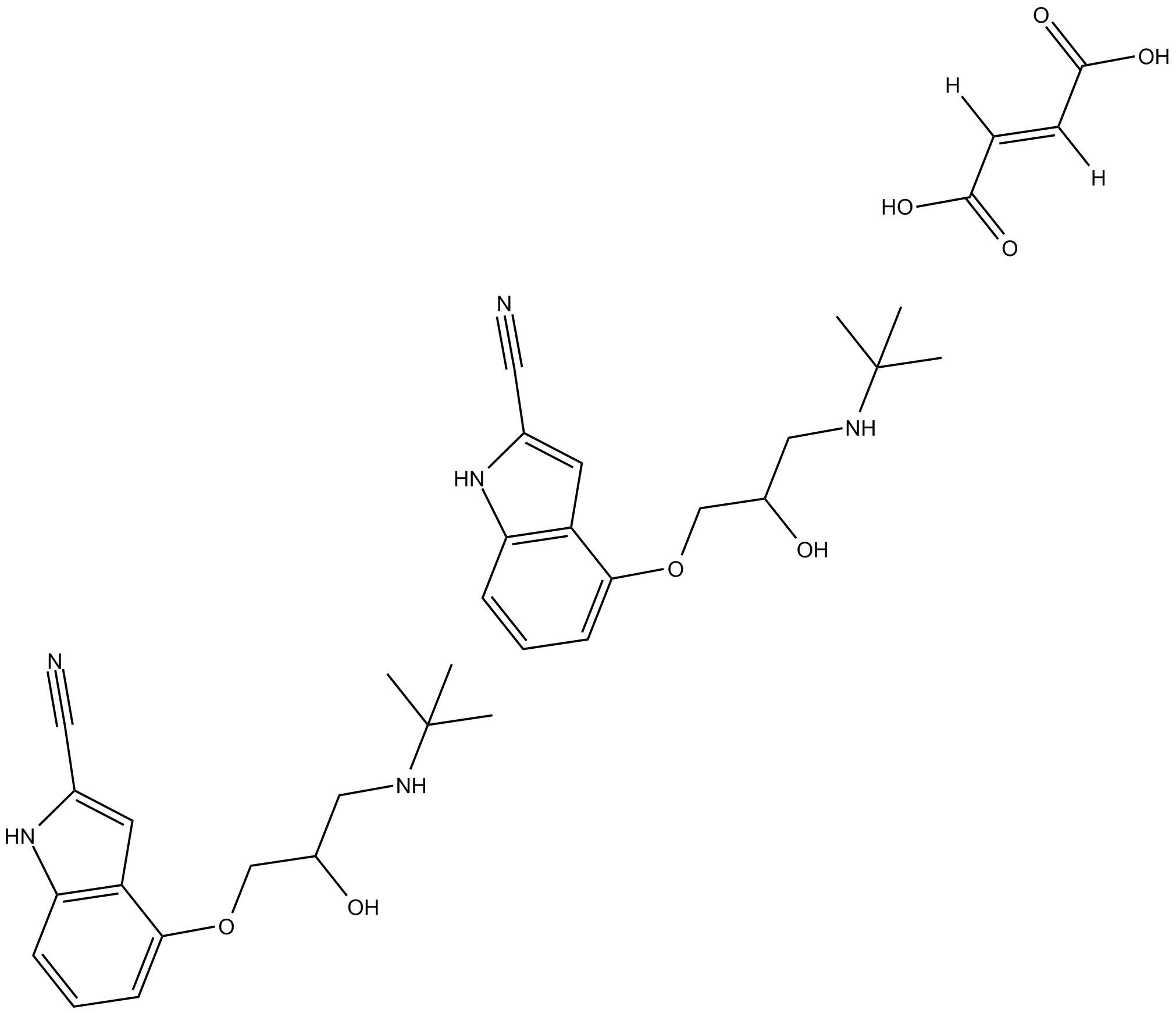 Cyanopindolol hemifumarate 化学構造