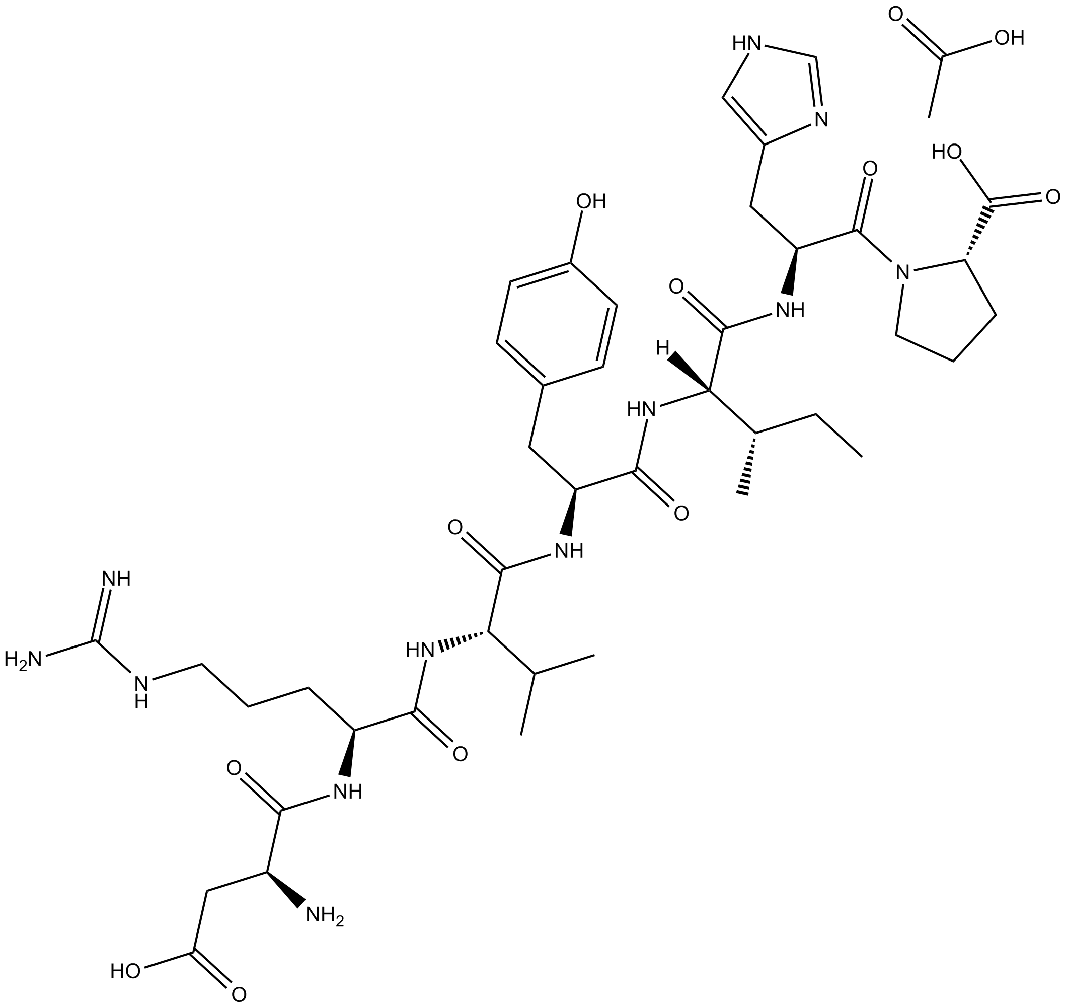 Angiotensin Fragment 1-7 (acetate) 化学構造
