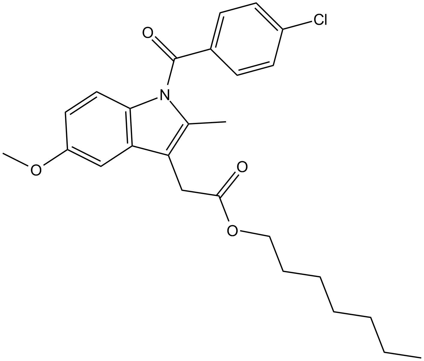 Indomethacin heptyl ester التركيب الكيميائي