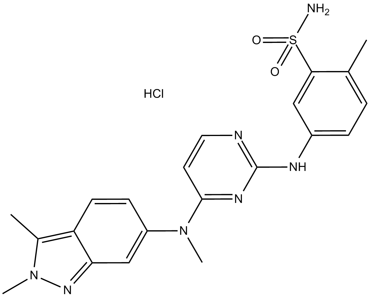 Pazopanib Hydrochloride  Chemical Structure