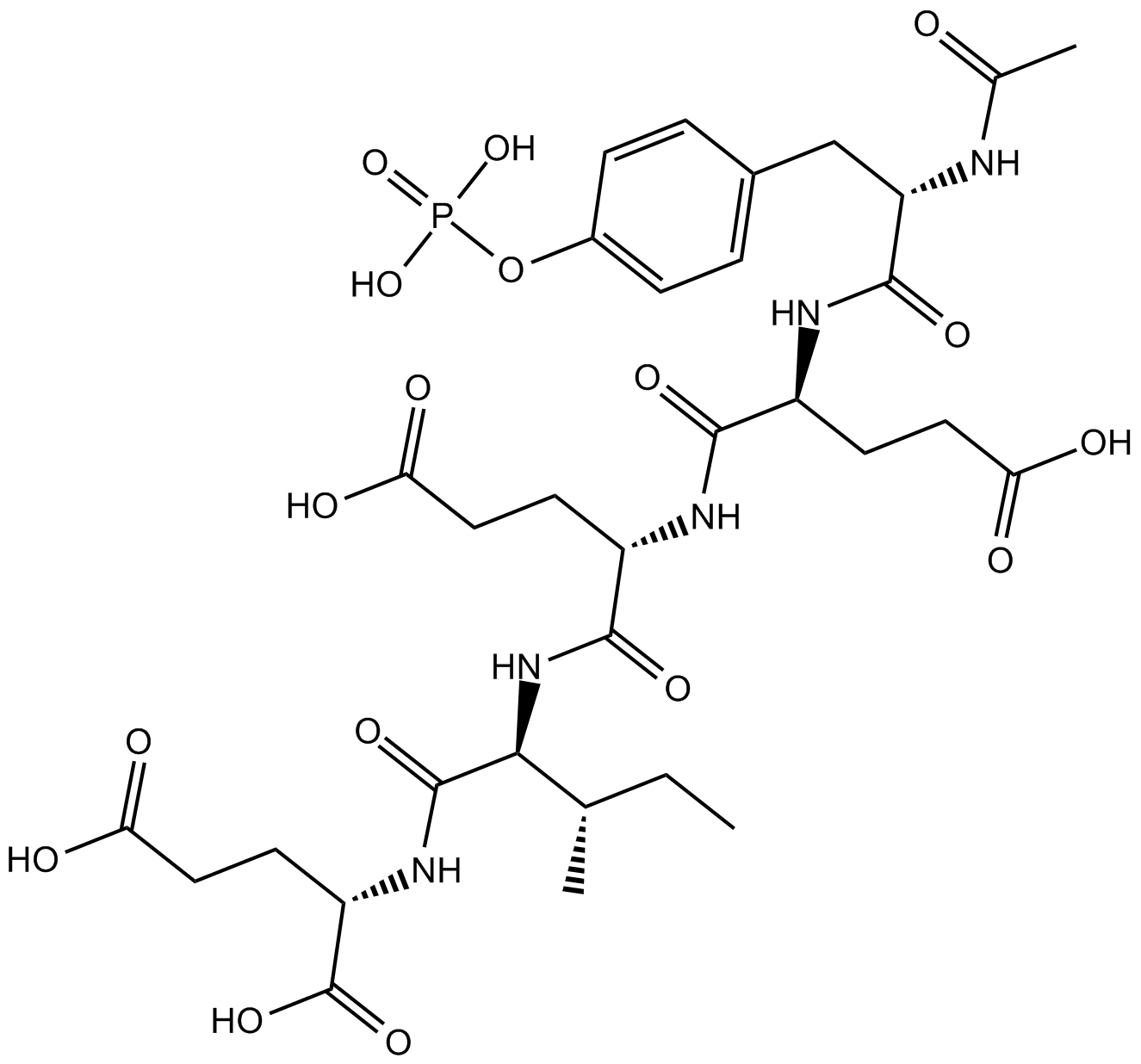 N-Acetyl-O-phosphono-Tyr-Glu-Glu-Ile-Glu 化学構造