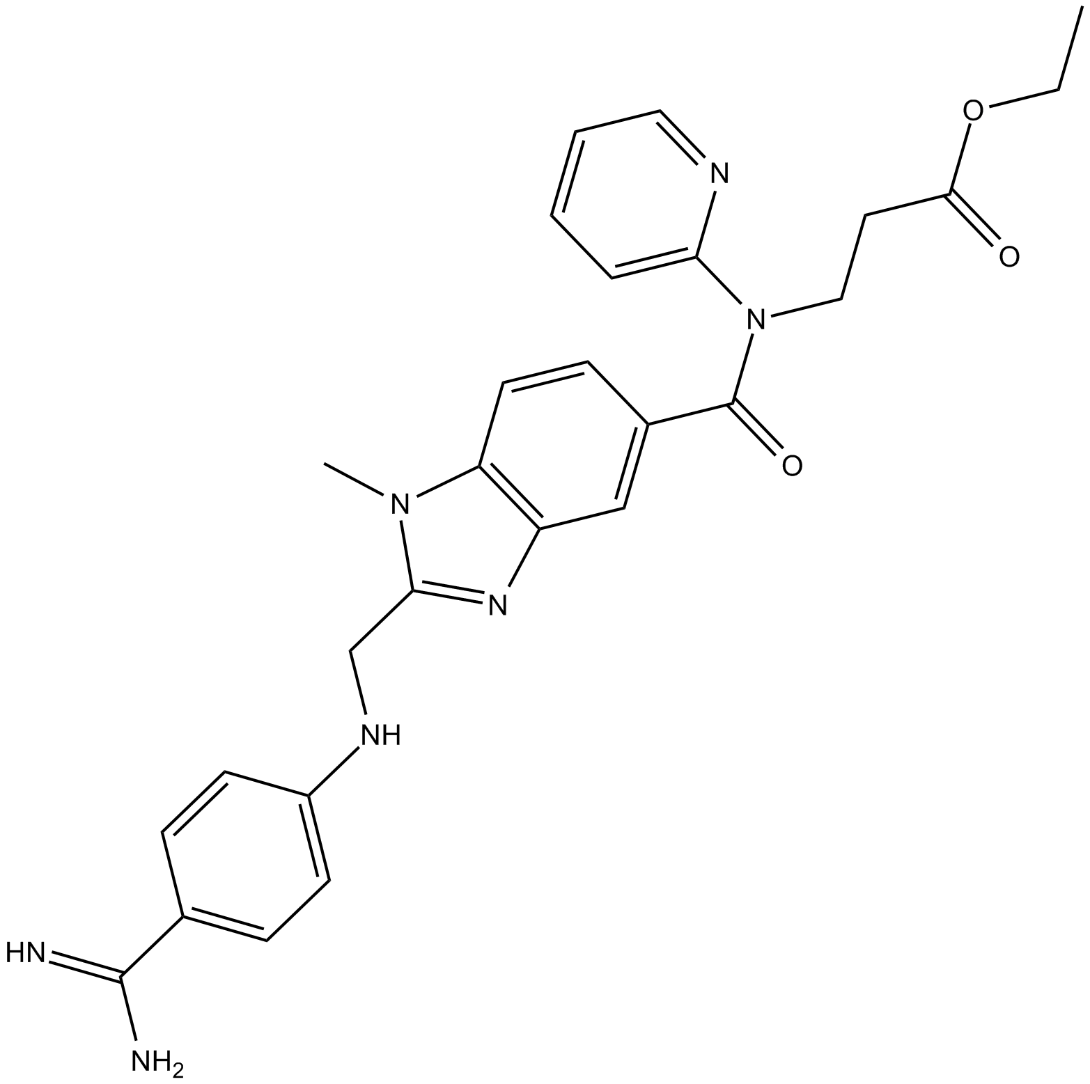 Dabigatran ethyl ester  Chemical Structure