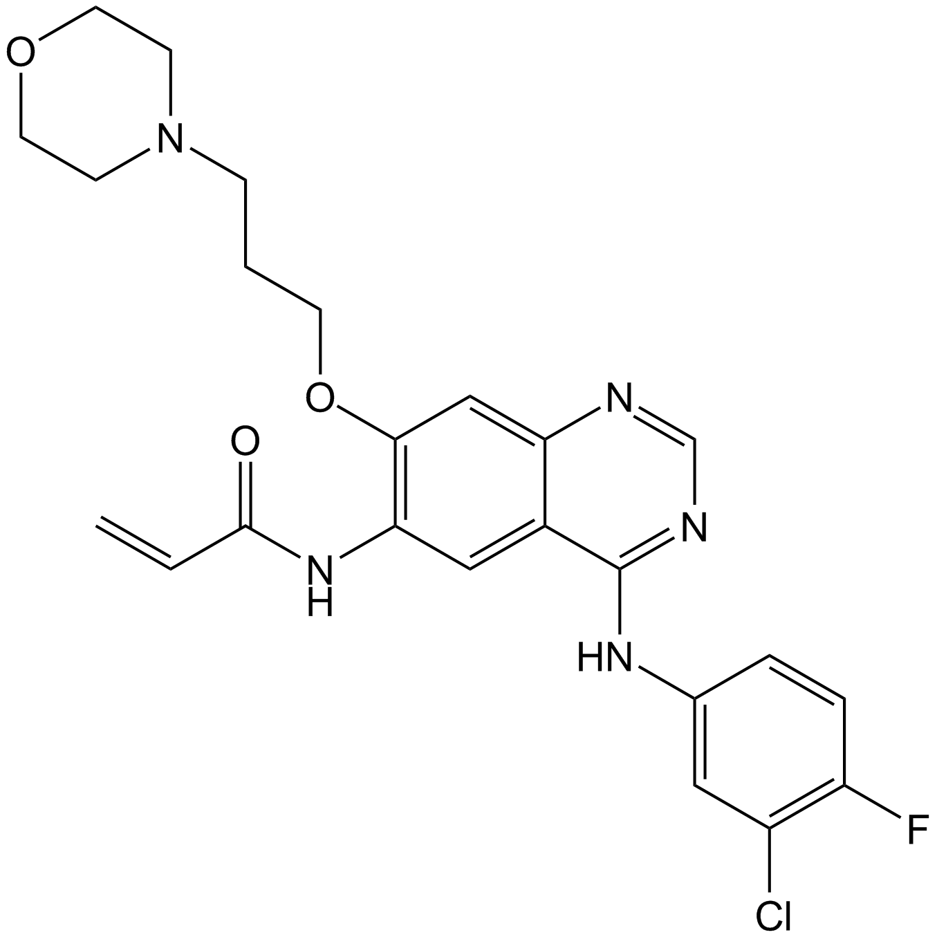 Canertinib (CI-1033) Chemische Struktur
