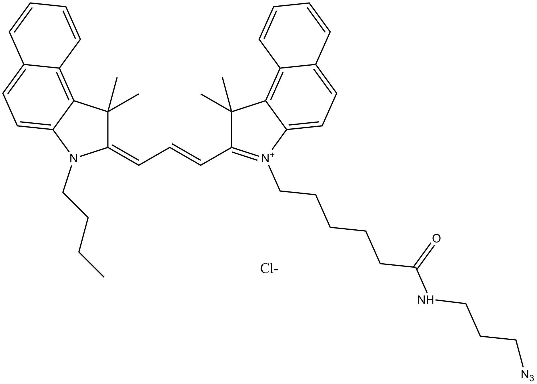 Cy3.5 azide (non-sulfonated) 化学構造