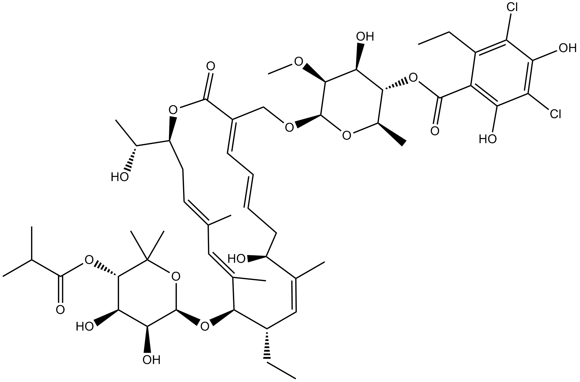 Fidaxomicin  Chemical Structure