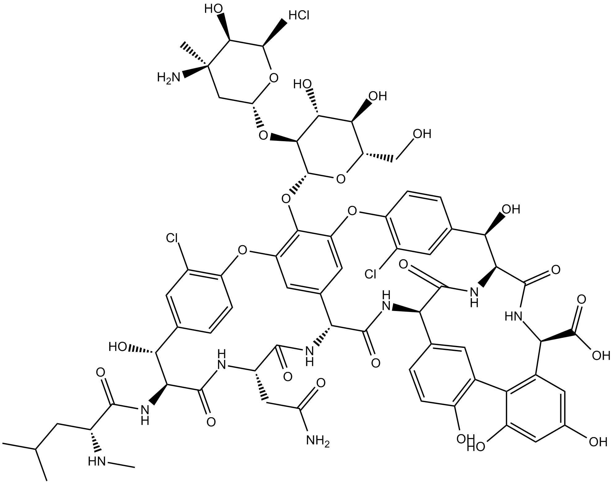 Vancomycin hydrochloride  Chemical Structure