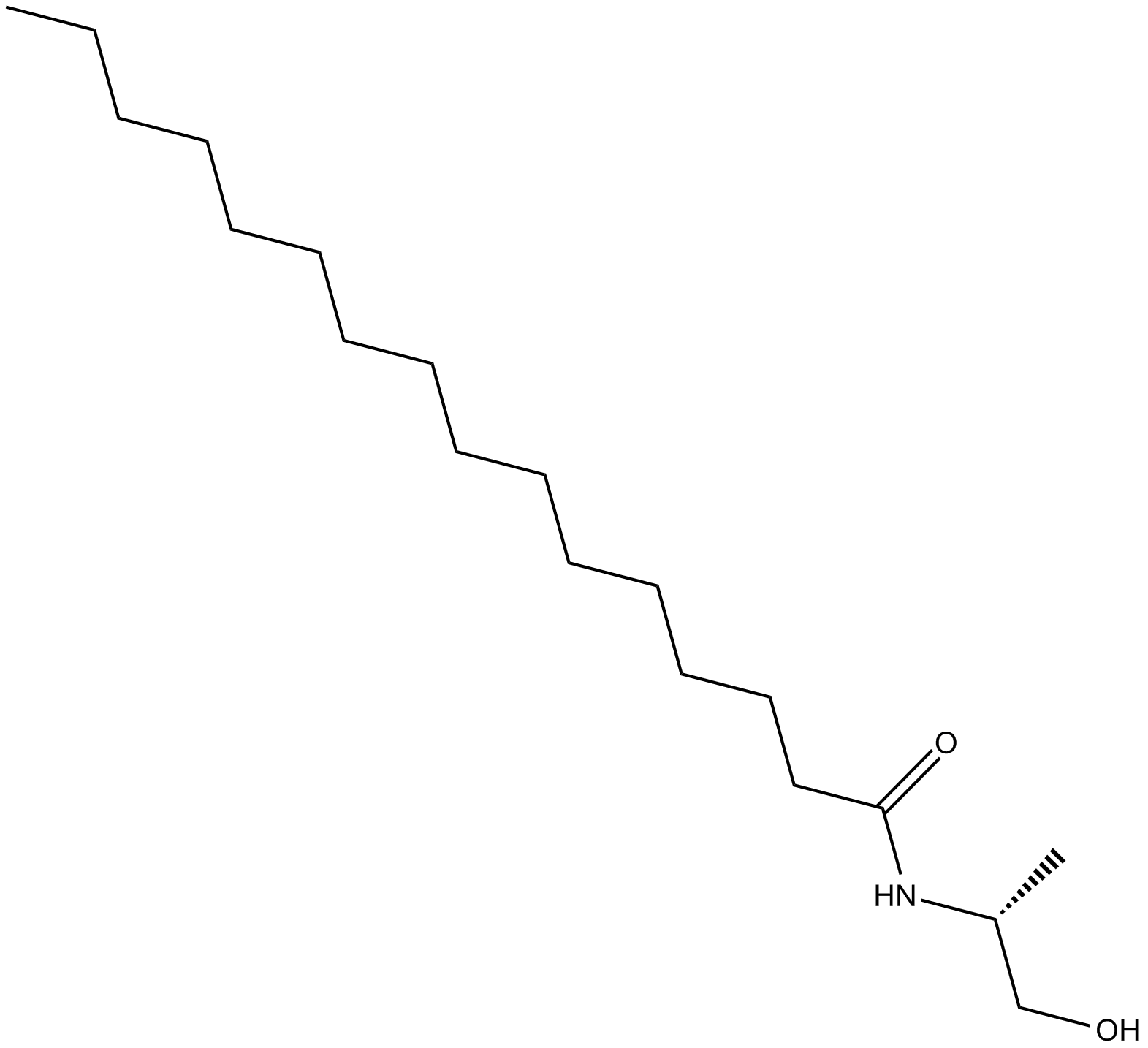 R-Palmitoyl-(1-methyl) Ethanolamide Chemische Struktur