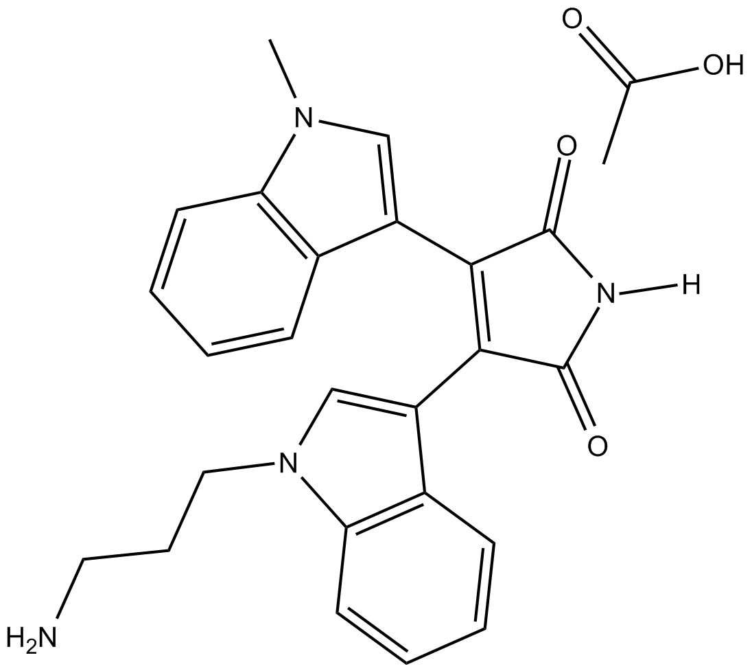 Bisindolylmaleimide VIII (acetate)  Chemical Structure