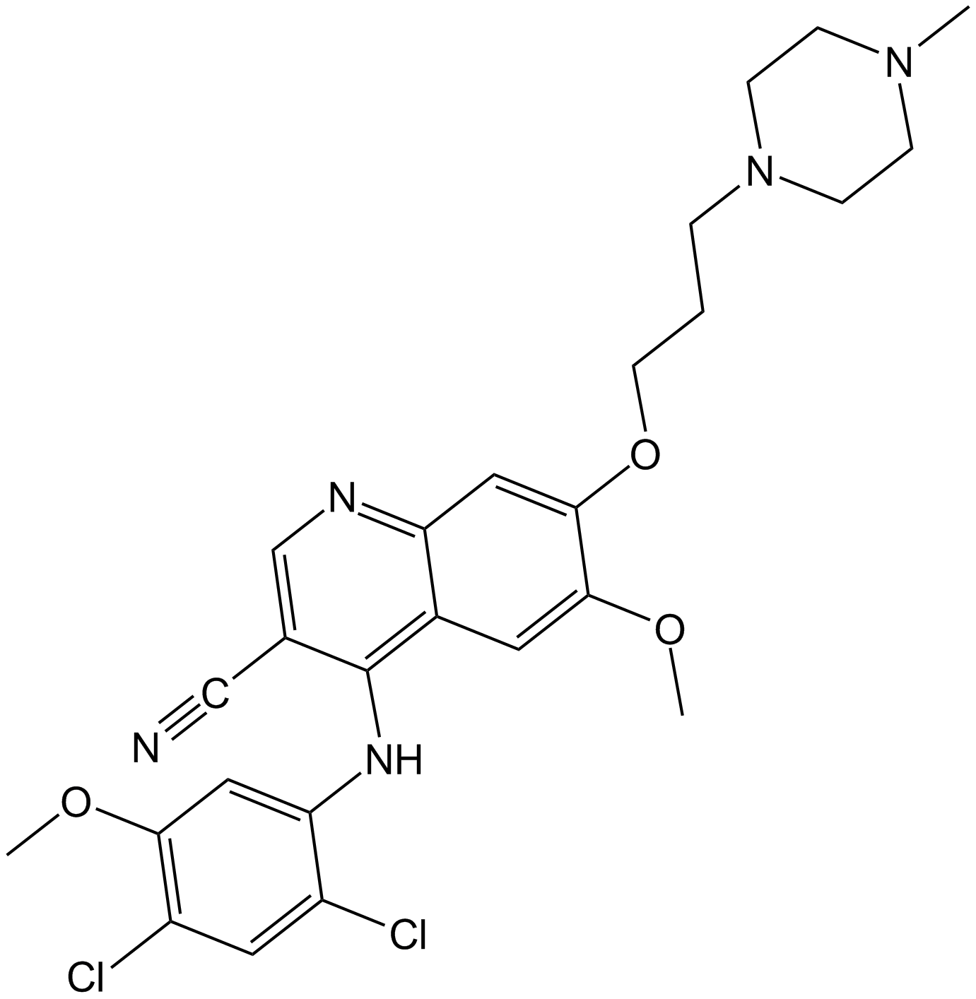 Bosutinib (SKI-606) 化学構造