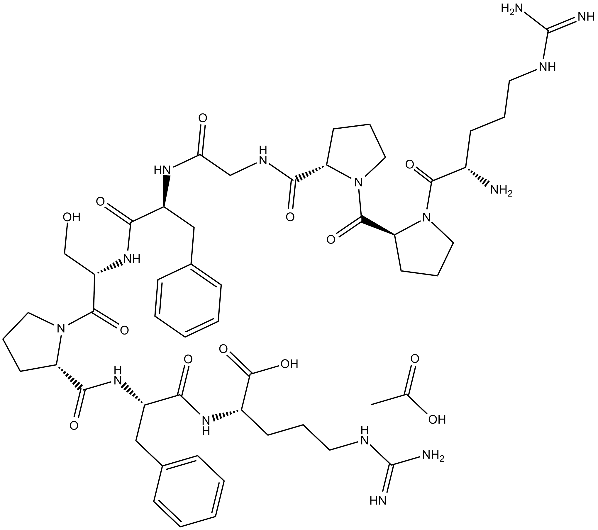 Bradykinin (acetate) Chemical Structure