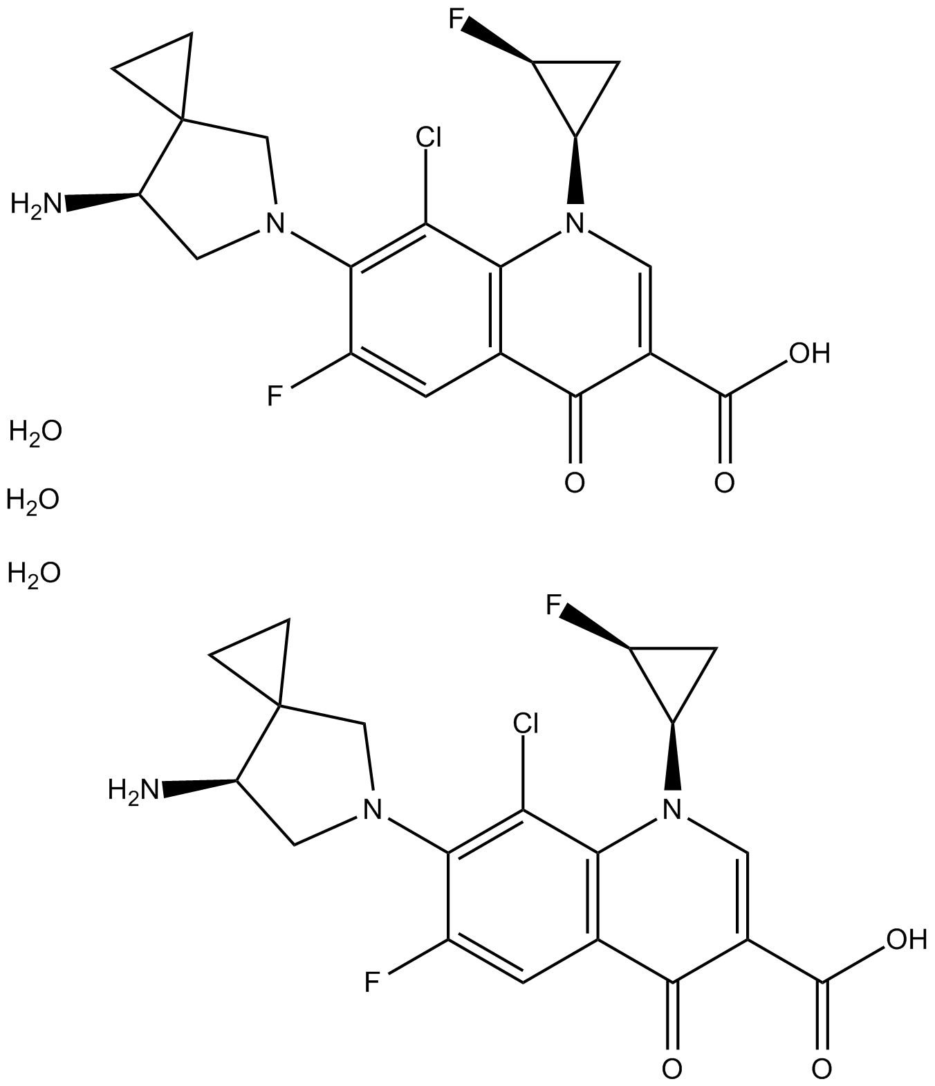 Sitafloxacin Hydrate 化学構造