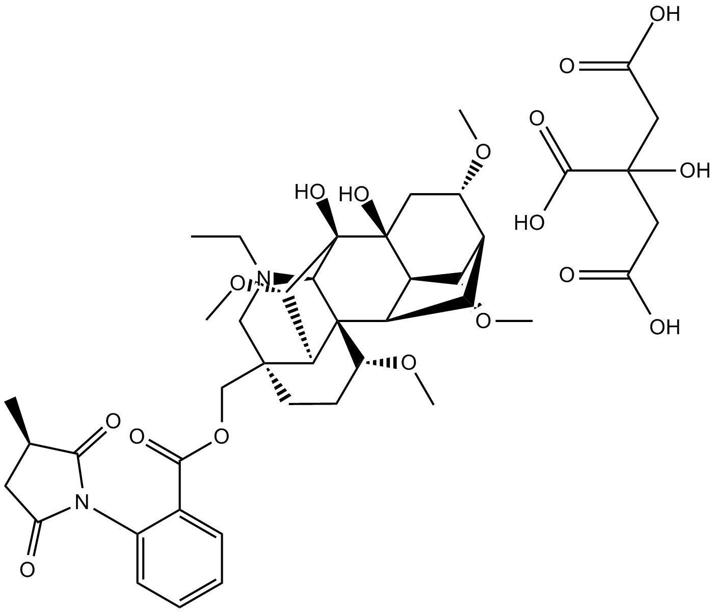 Methyllycaconitine citrate 化学構造