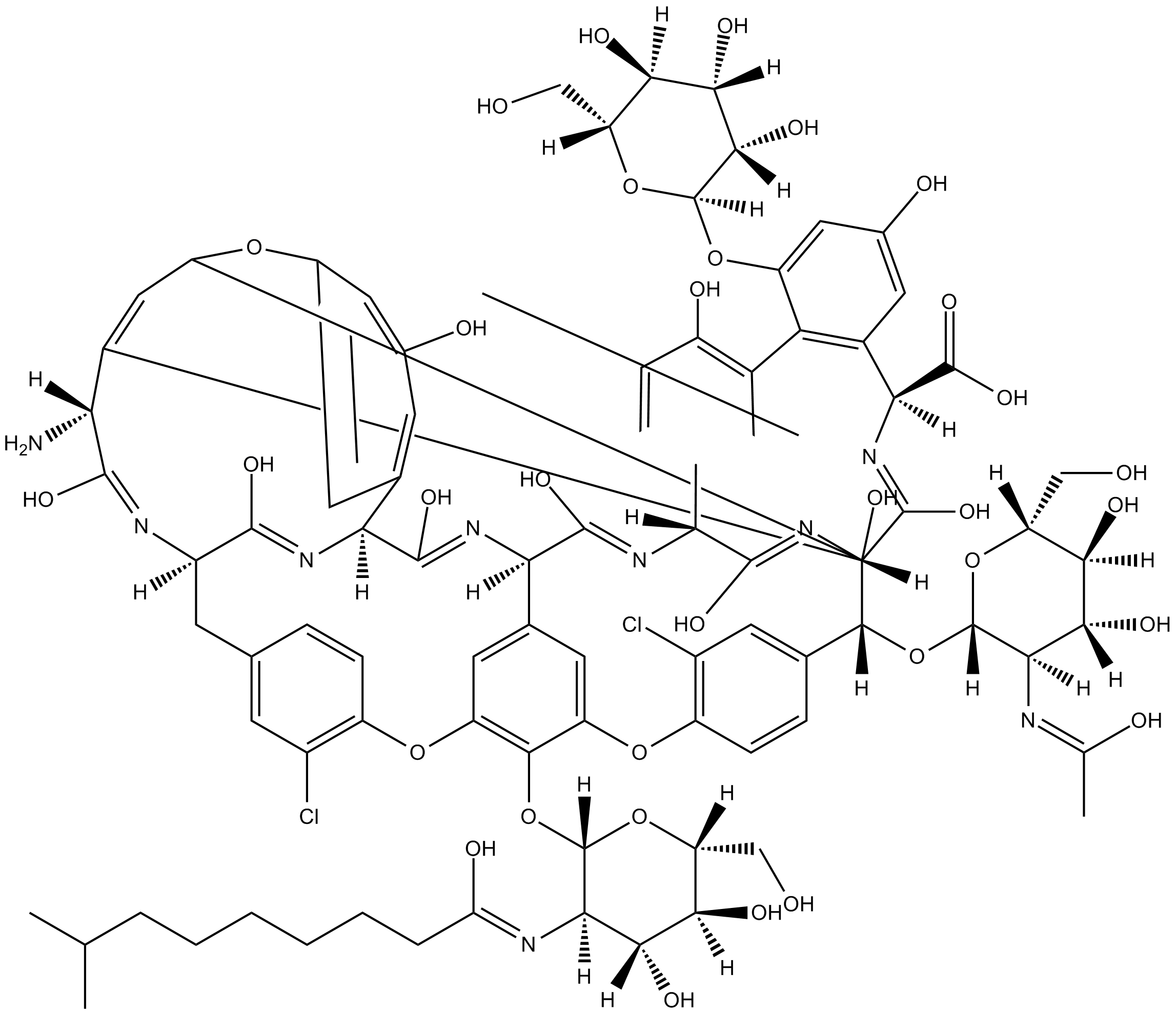 Teicoplanin A2-2 化学構造