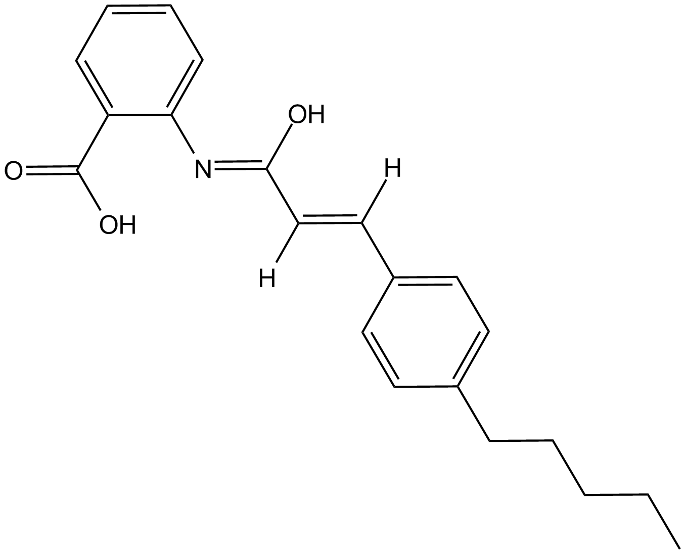 N-(p-amylcinnamoyl) Anthranilic Acid التركيب الكيميائي