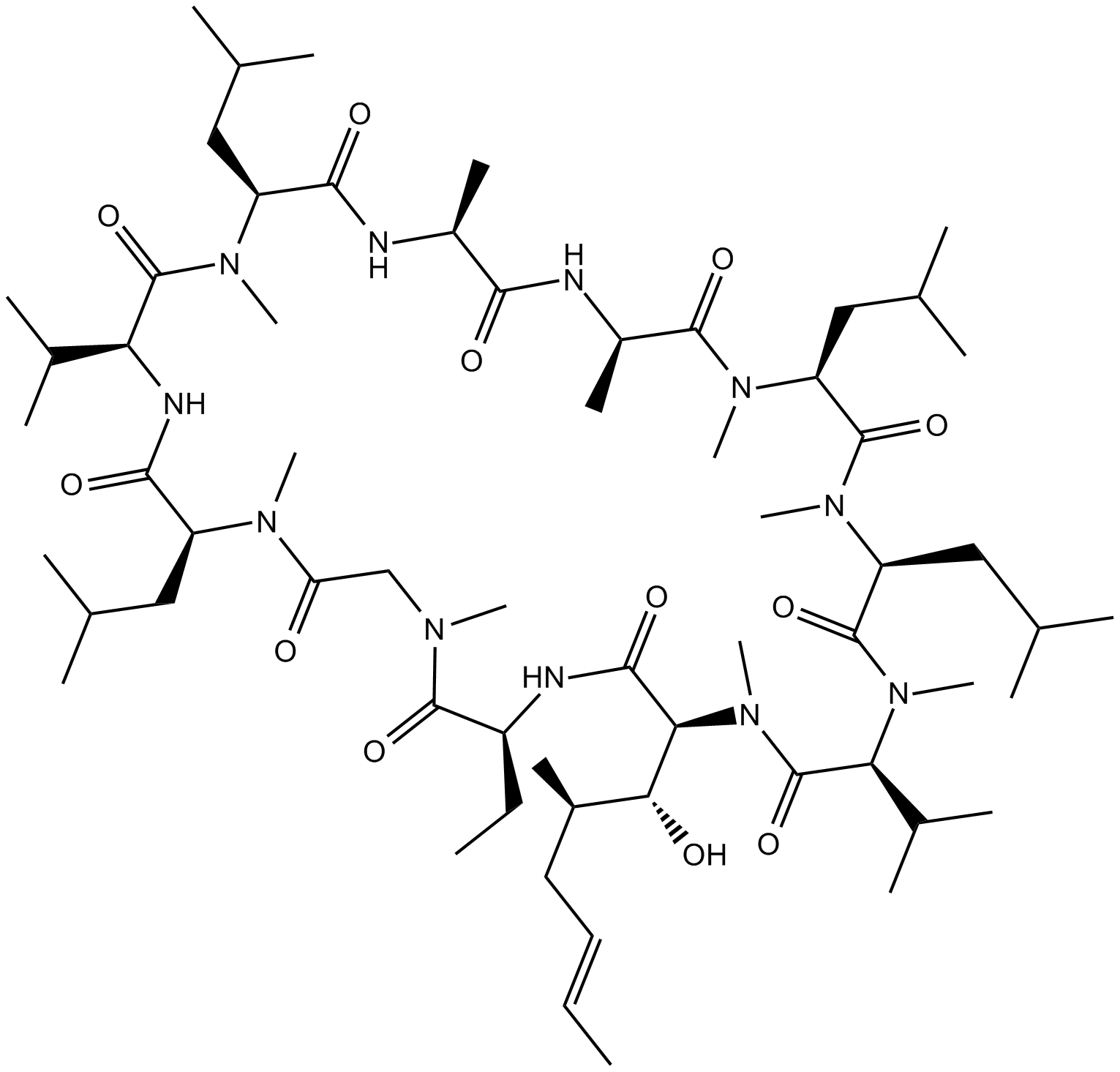 Cyclosporin A Chemical Structure