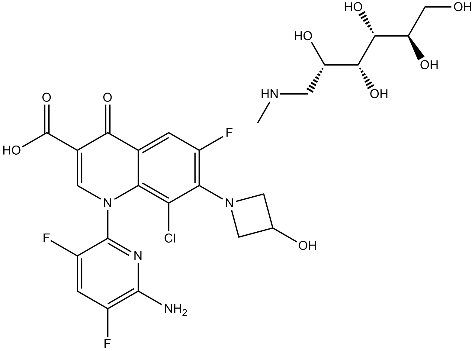 Delafloxacin meglumine  Chemical Structure