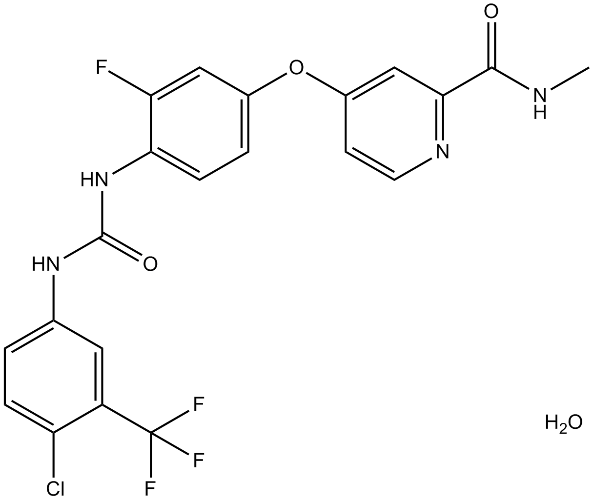 Regorafenib monohydrate  Chemical Structure