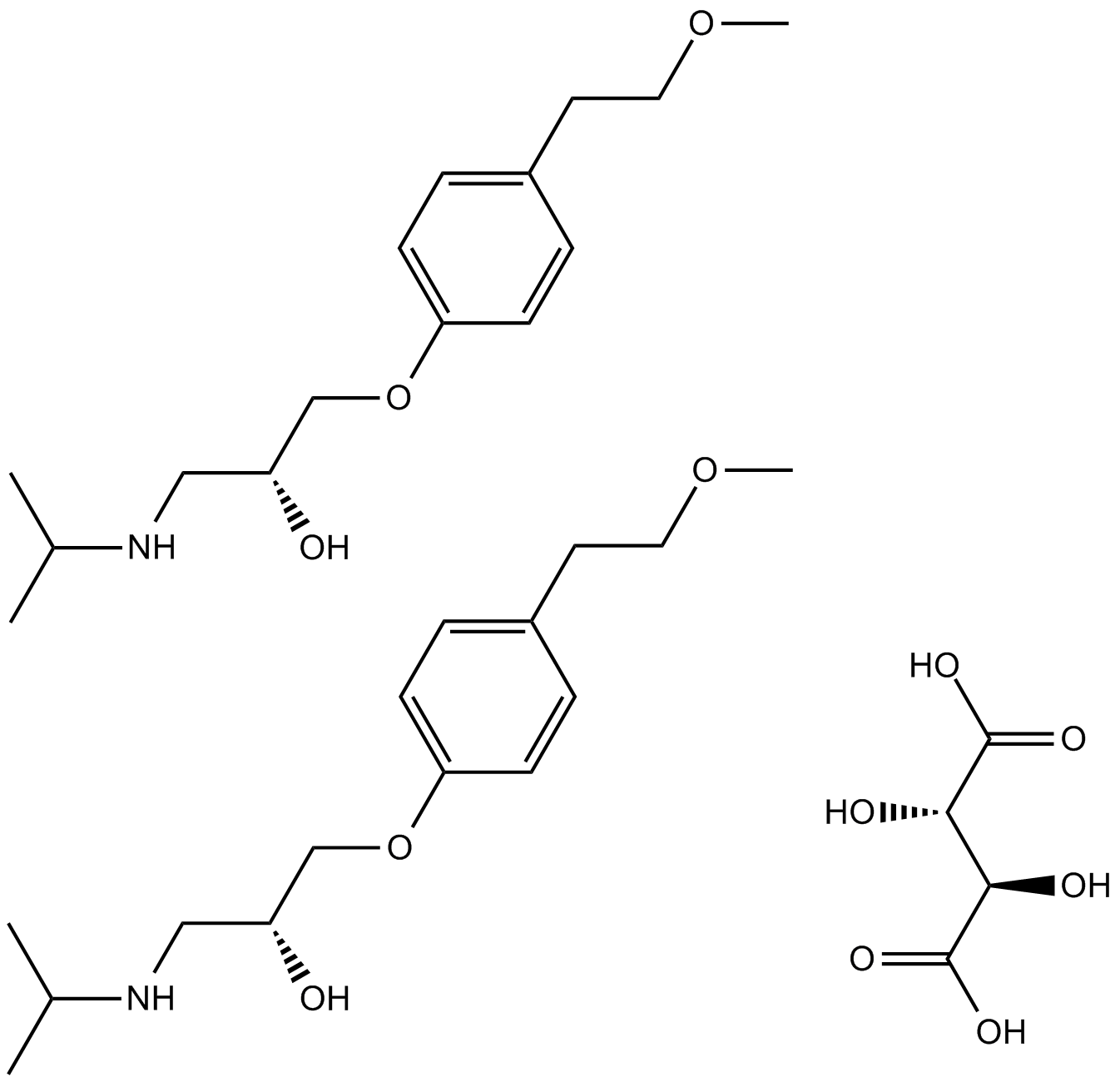 Metoprolol Tartrate  Chemical Structure