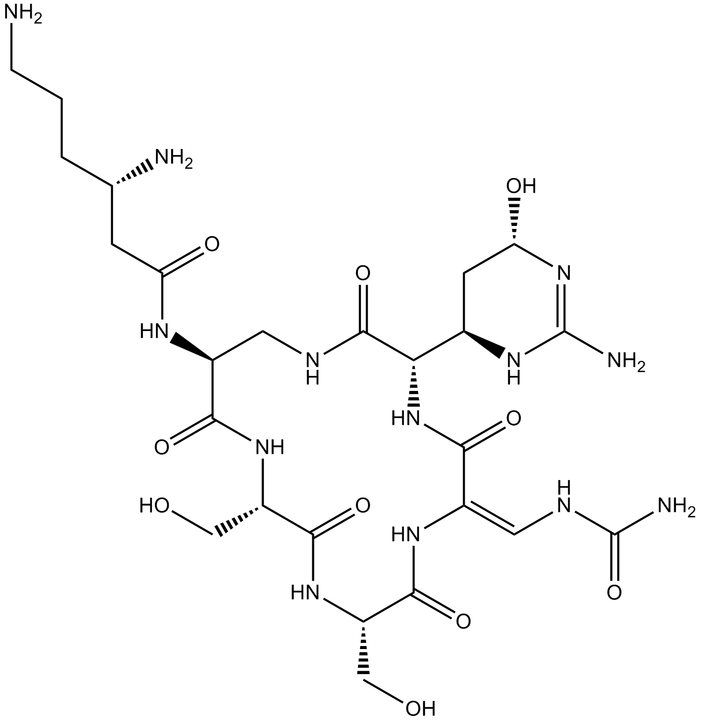 Viomycin 化学構造