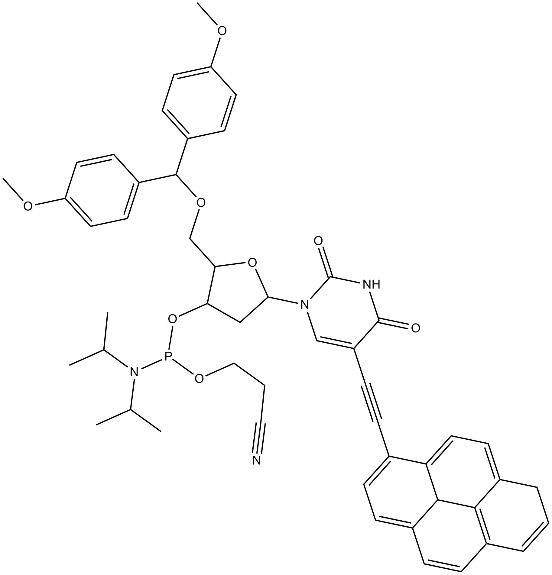 Pyrene phosphoramidite dU Chemische Struktur