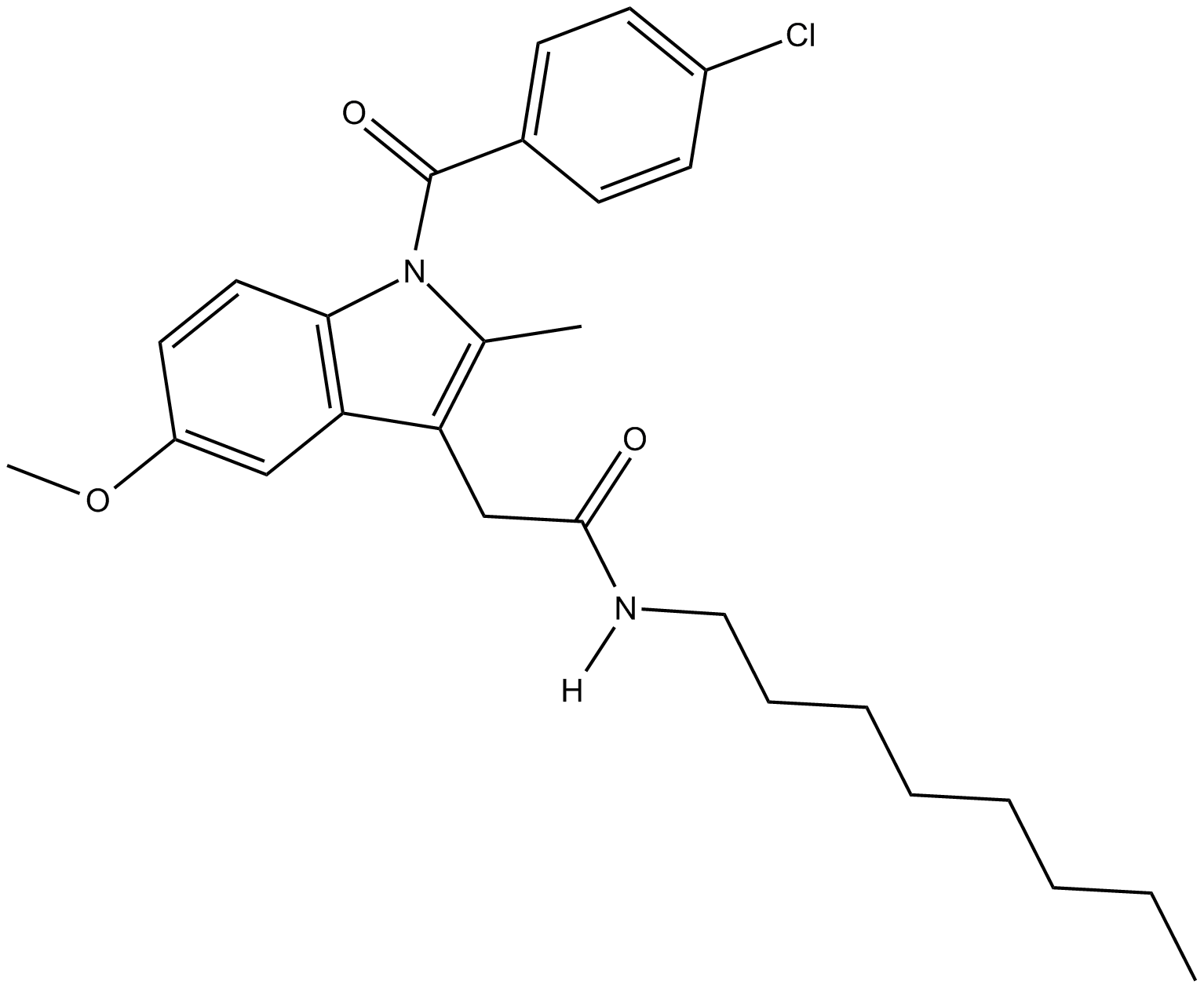 Indomethacin N-octyl amide  Chemical Structure