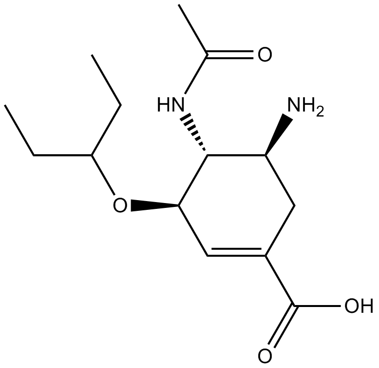 Oseltamivir acid 化学構造