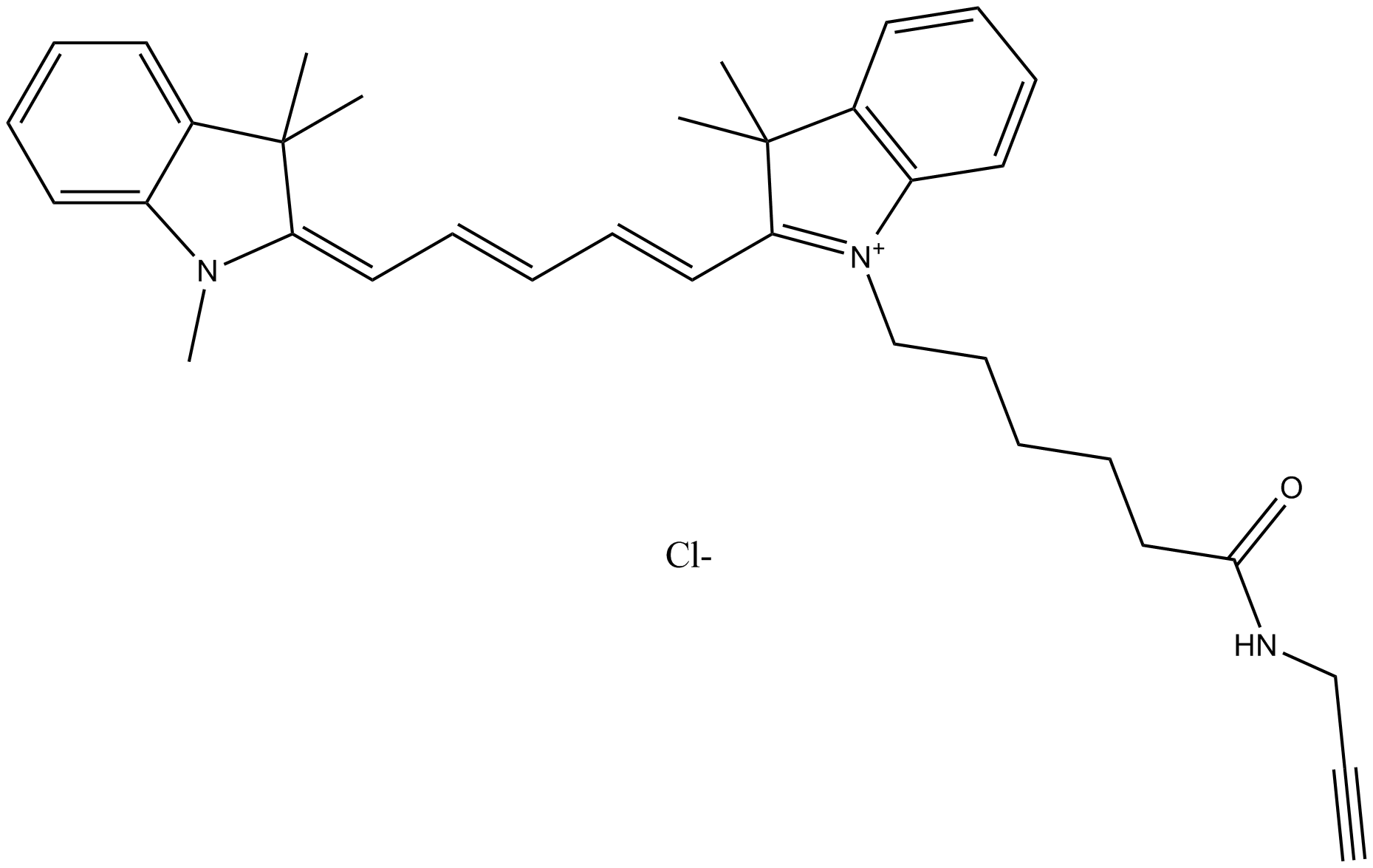 Cy5 alkyne (non-sulfonated) Chemical Structure