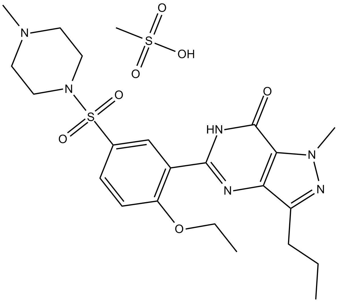 Sildenafil mesylate  Chemical Structure