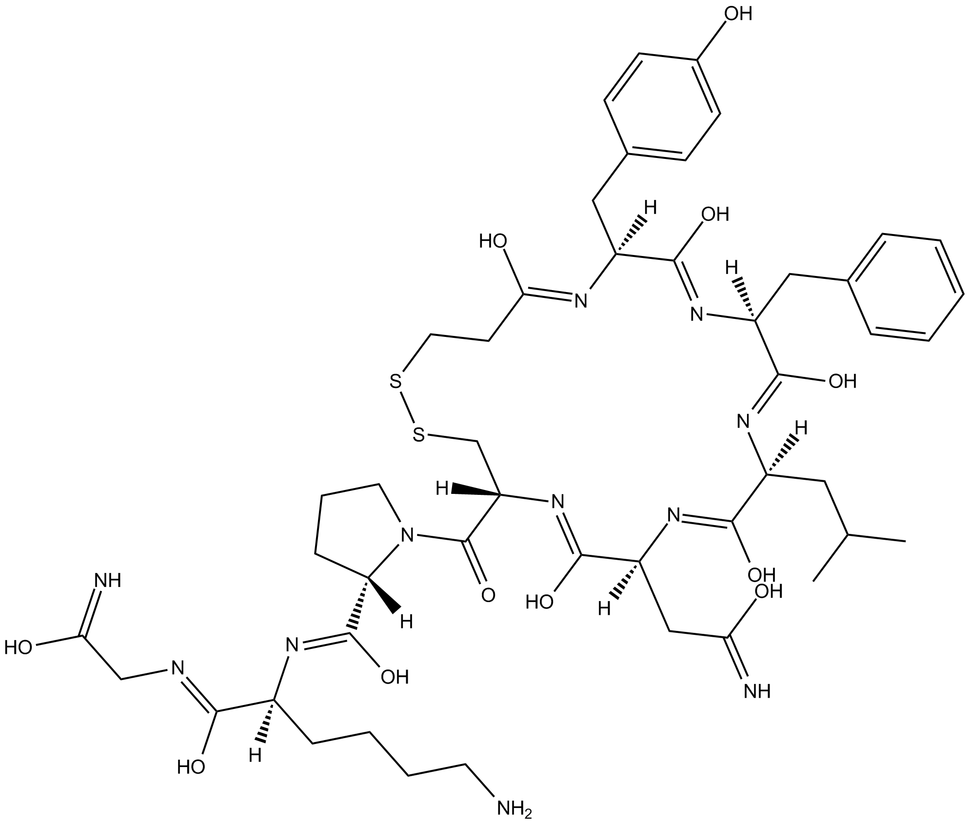 d[Leu4,Lys8]-VP التركيب الكيميائي