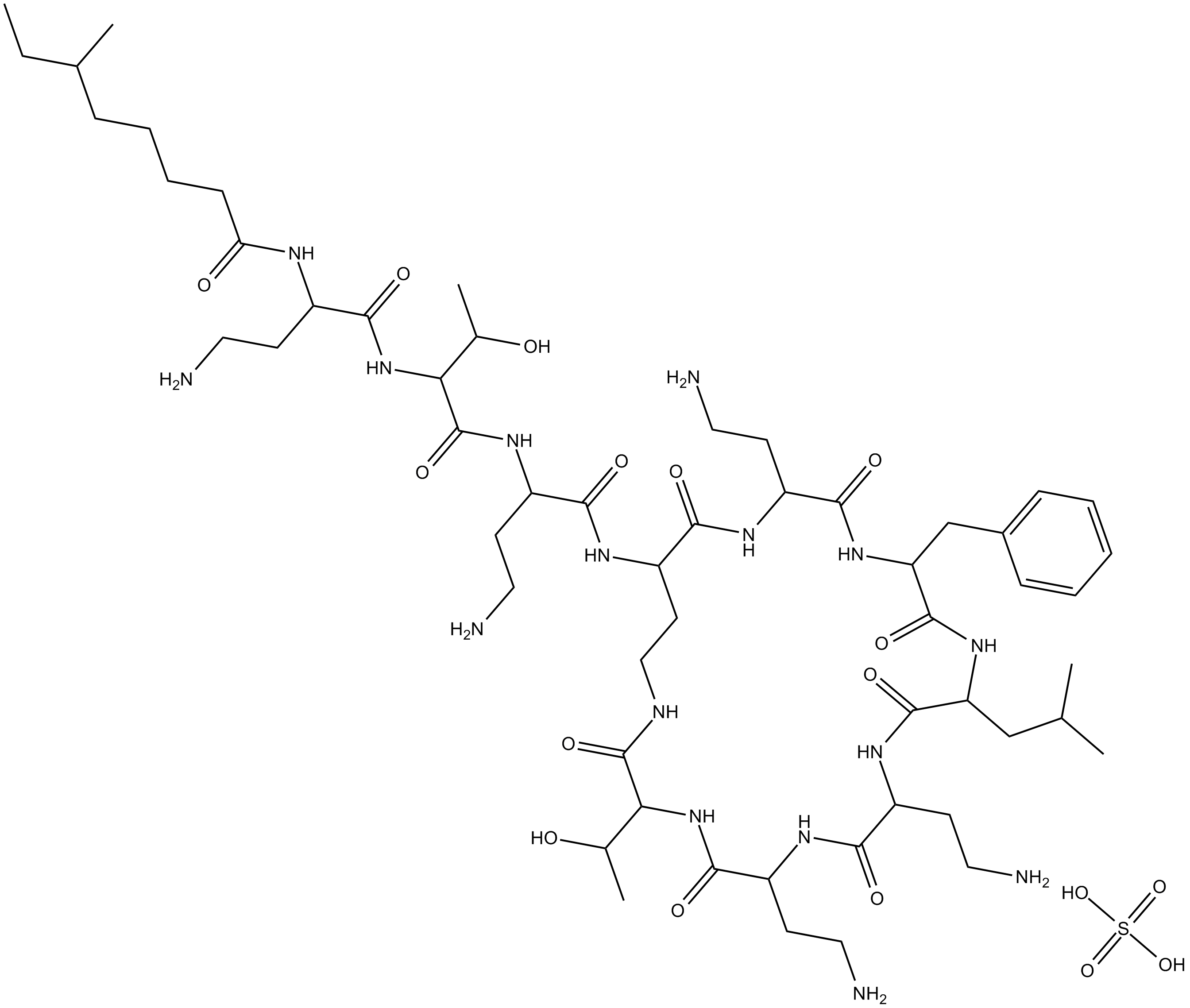 Polymyxin B (sulfate)  Chemical Structure