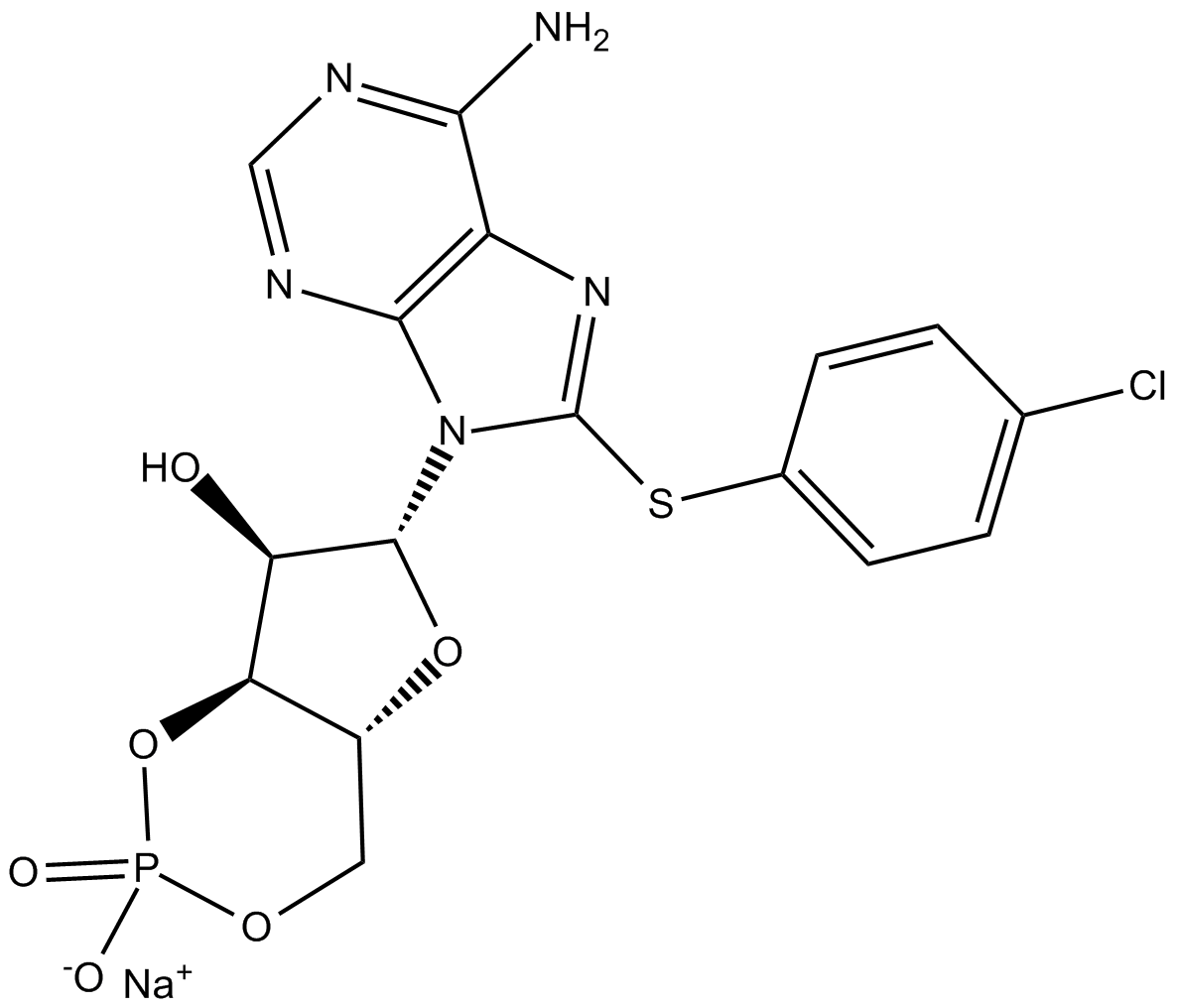8-CPT-Cyclic AMP (sodium salt)  Chemical Structure