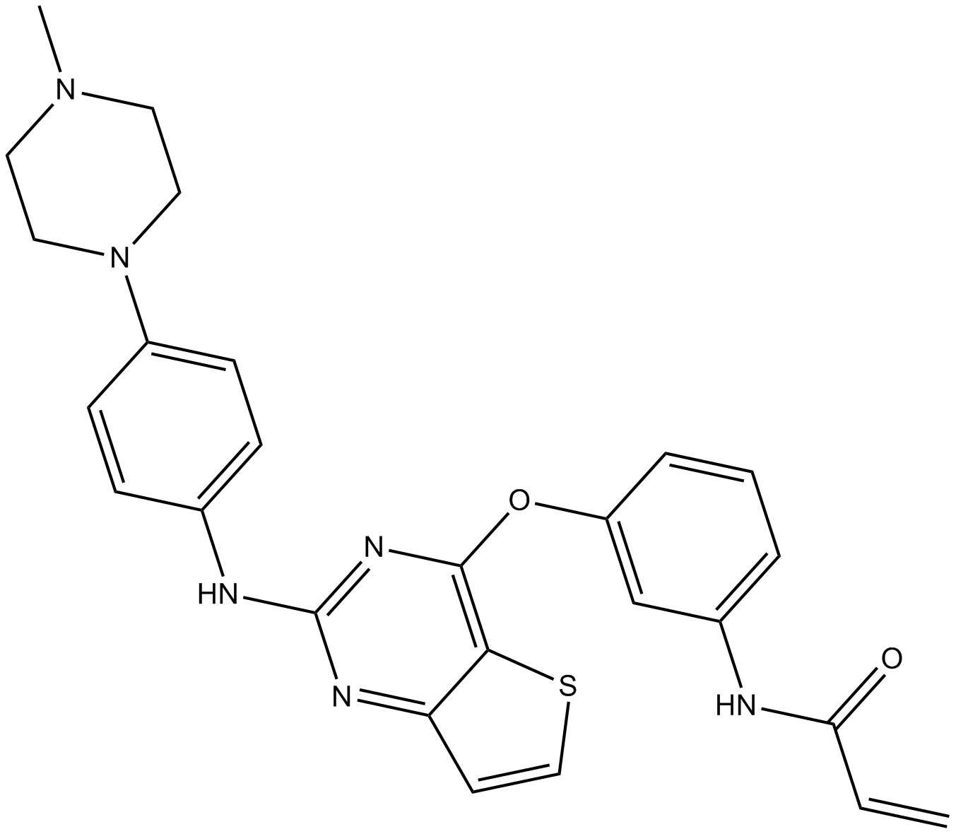Olmutinib (HM61713, BI 1482694)  Chemical Structure