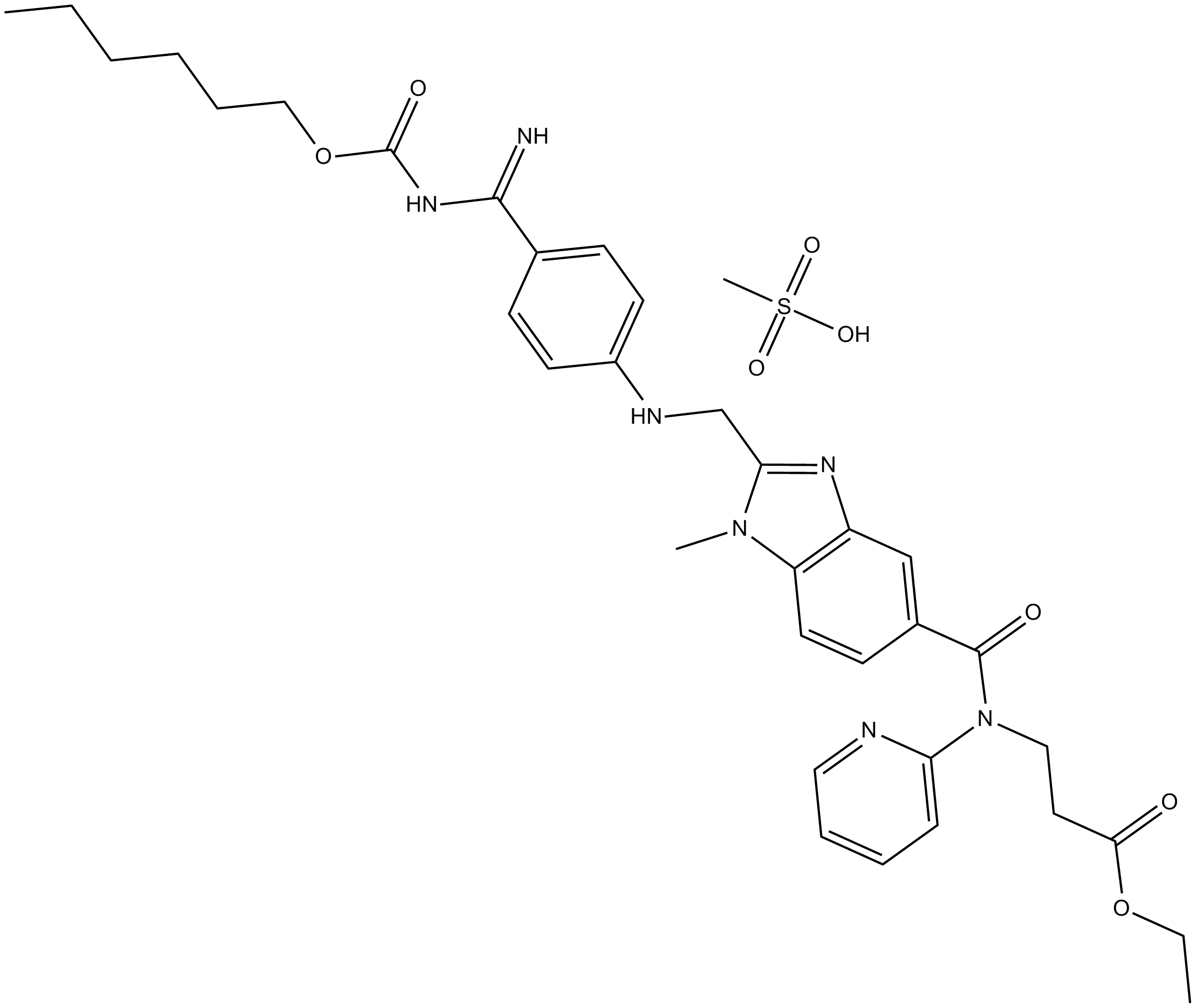 Dabigatran etexilate mesylate  Chemical Structure