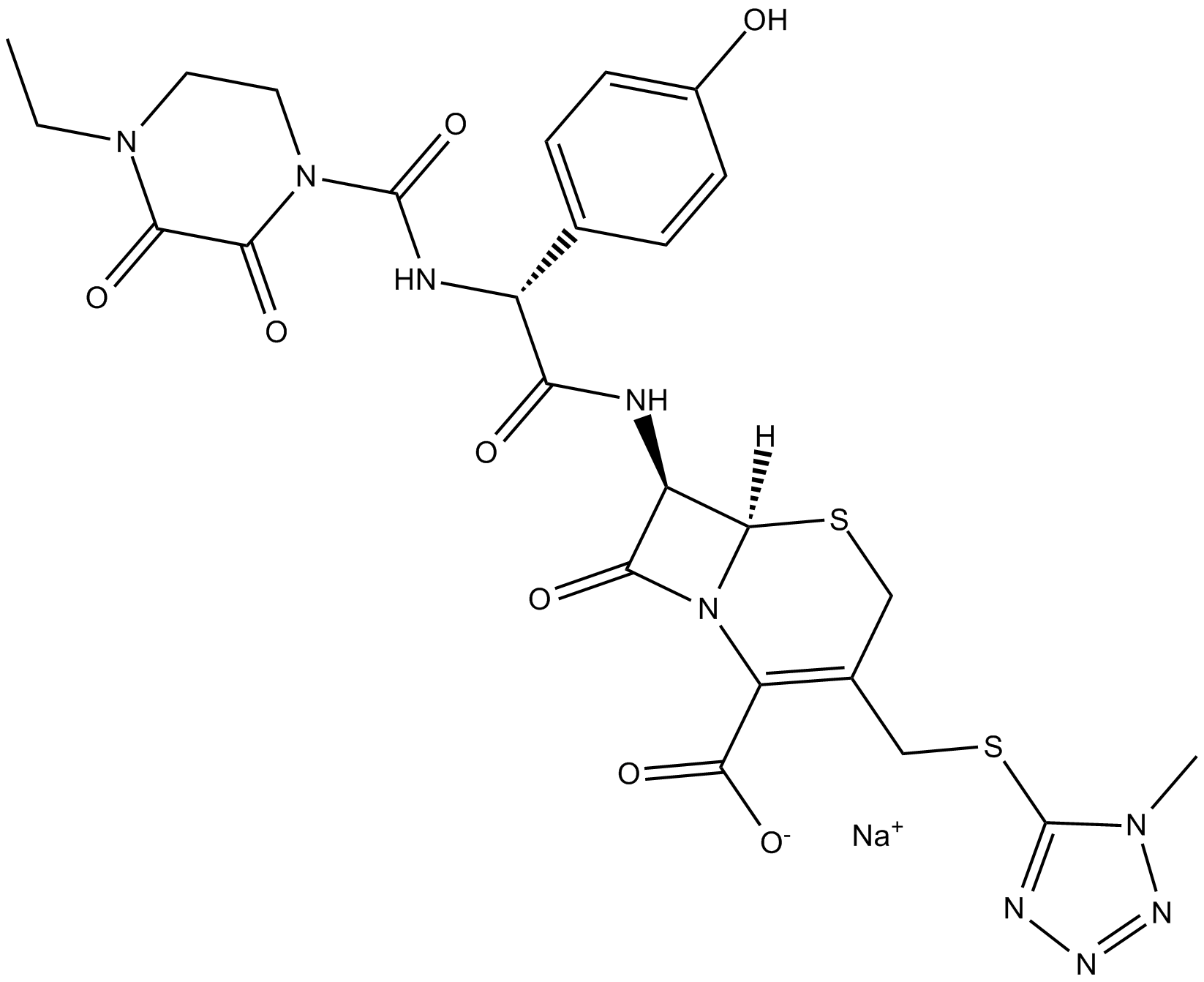 Cefoperazone (sodium salt) التركيب الكيميائي