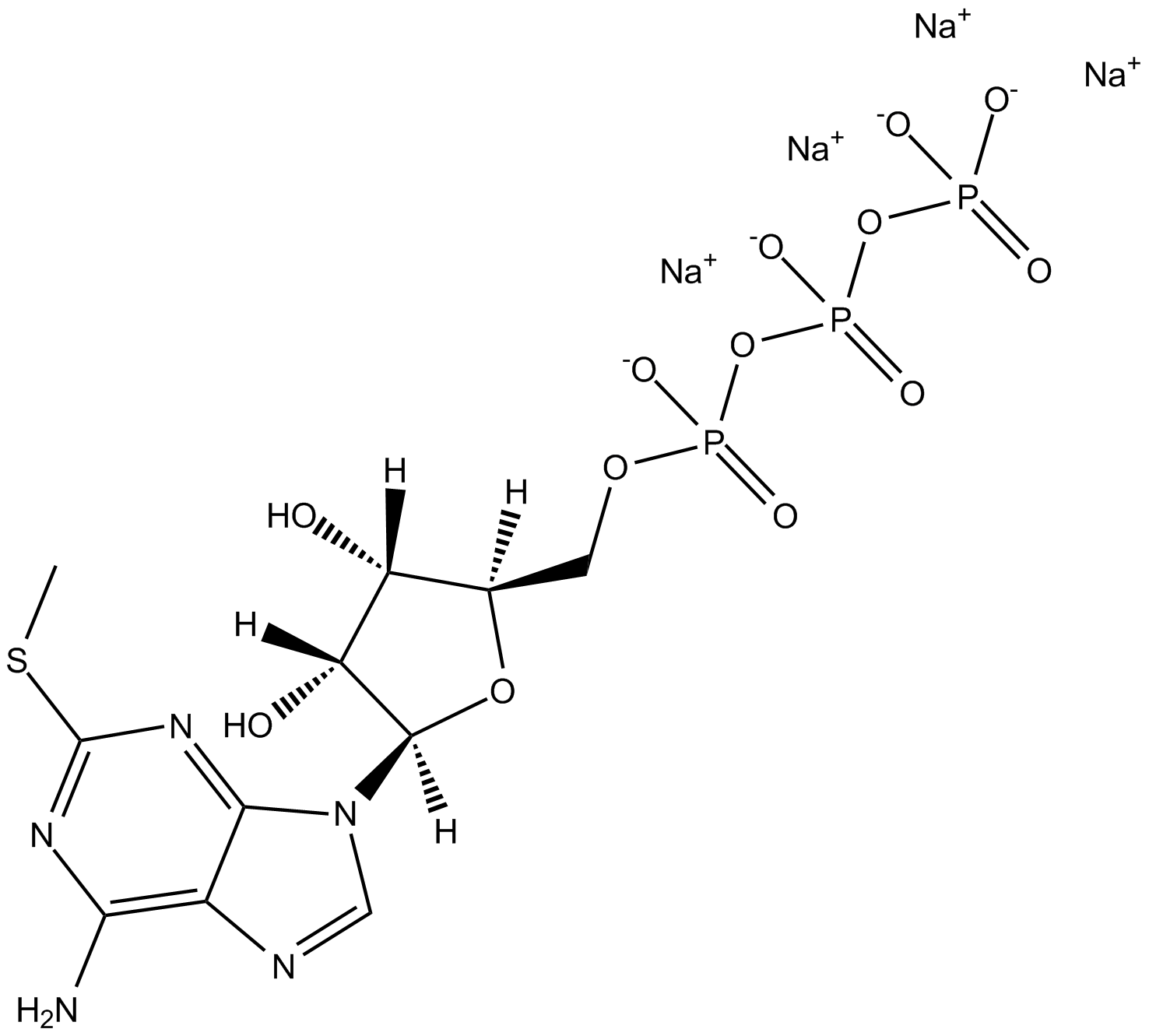 2-Methylthioadenosine triphosphate tetrasodium salt Chemische Struktur
