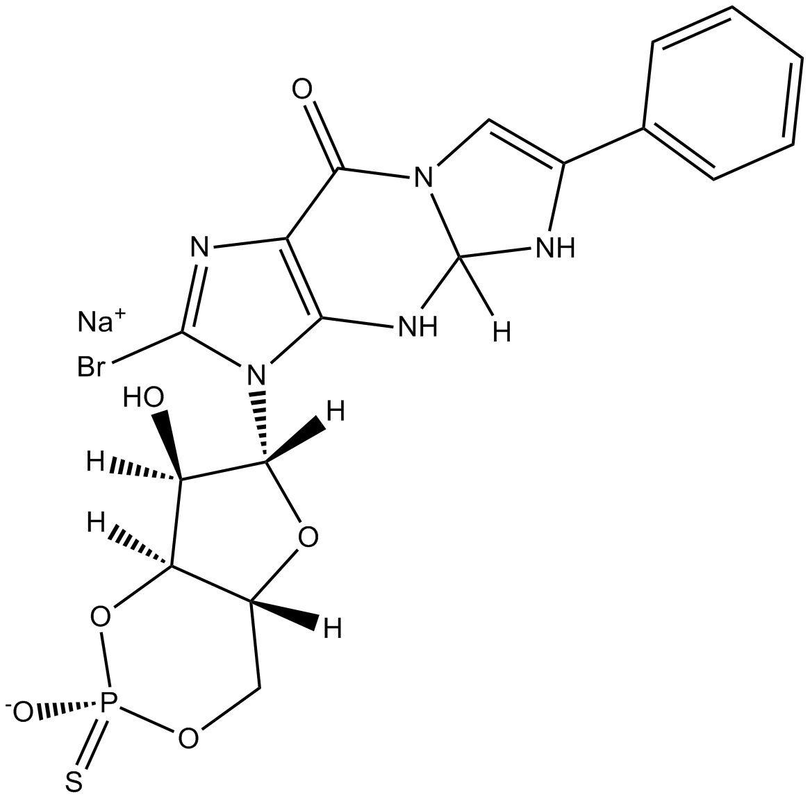Rp-8-Br-PET-cGMPS Chemische Struktur