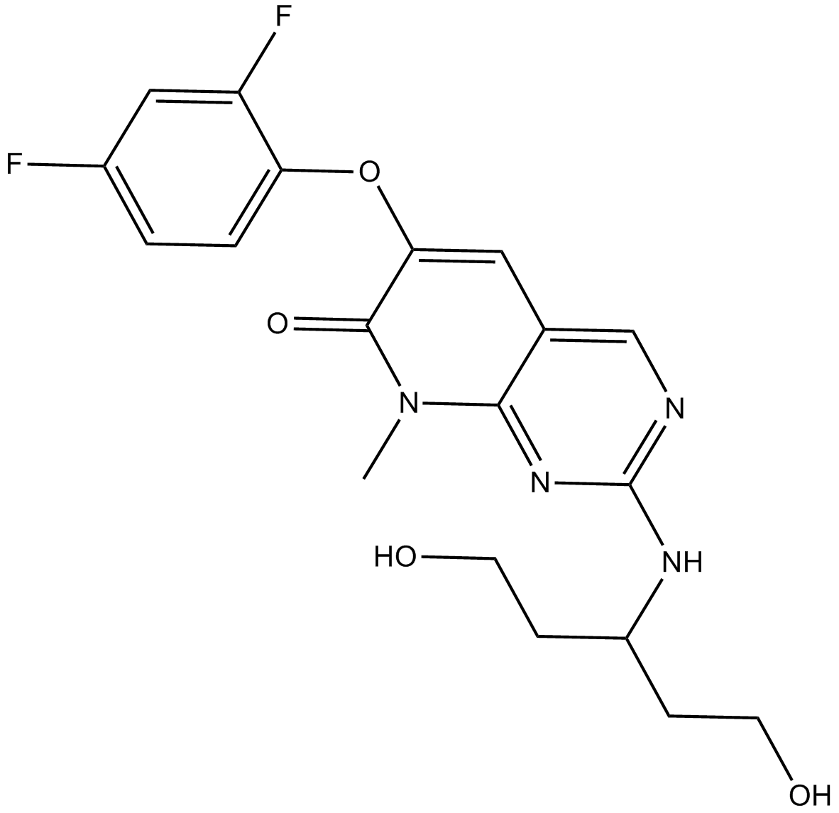 Pamapimod (R-1503, Ro4402257) 化学構造