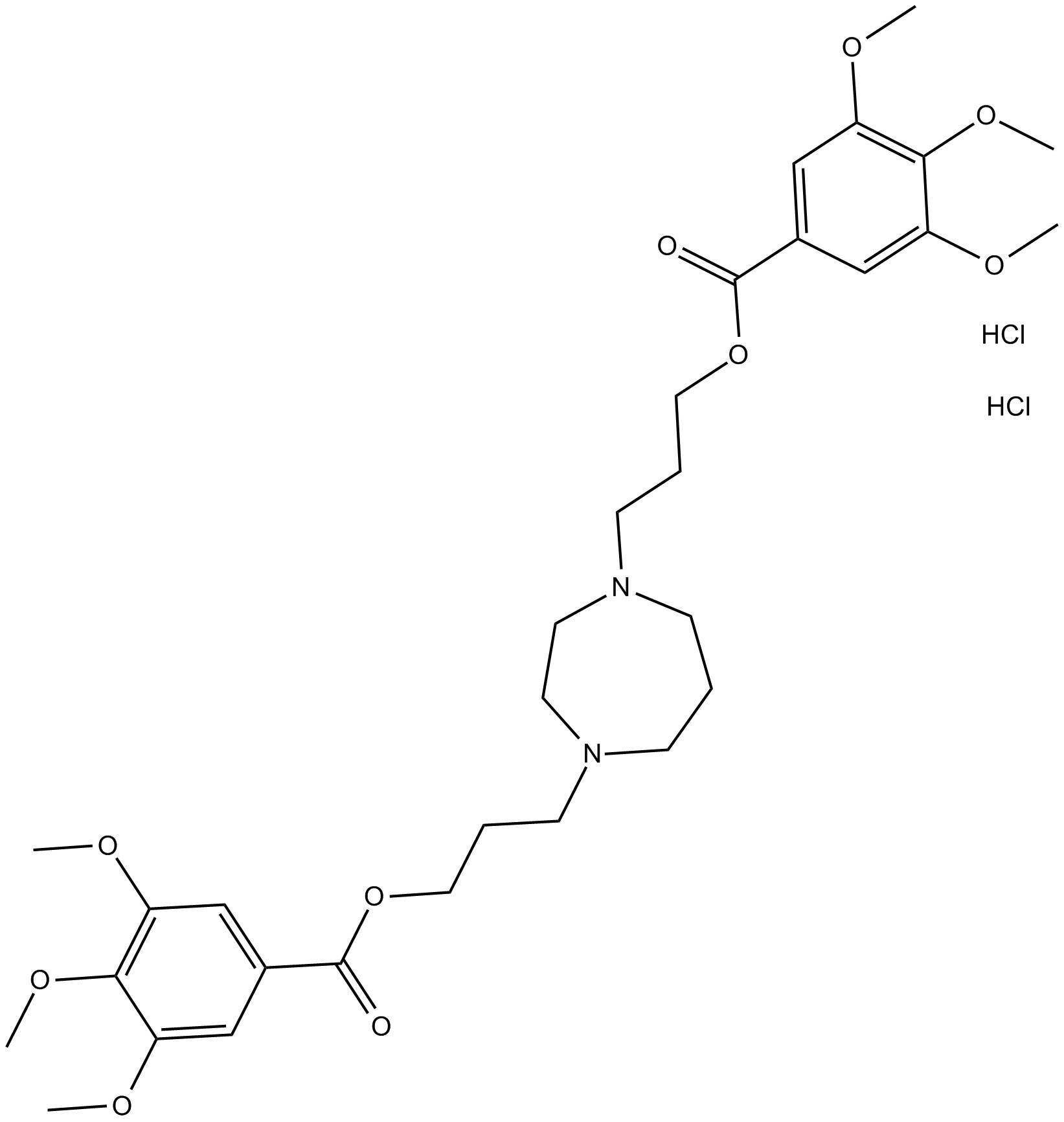 Dilazep dihydrochloride 化学構造