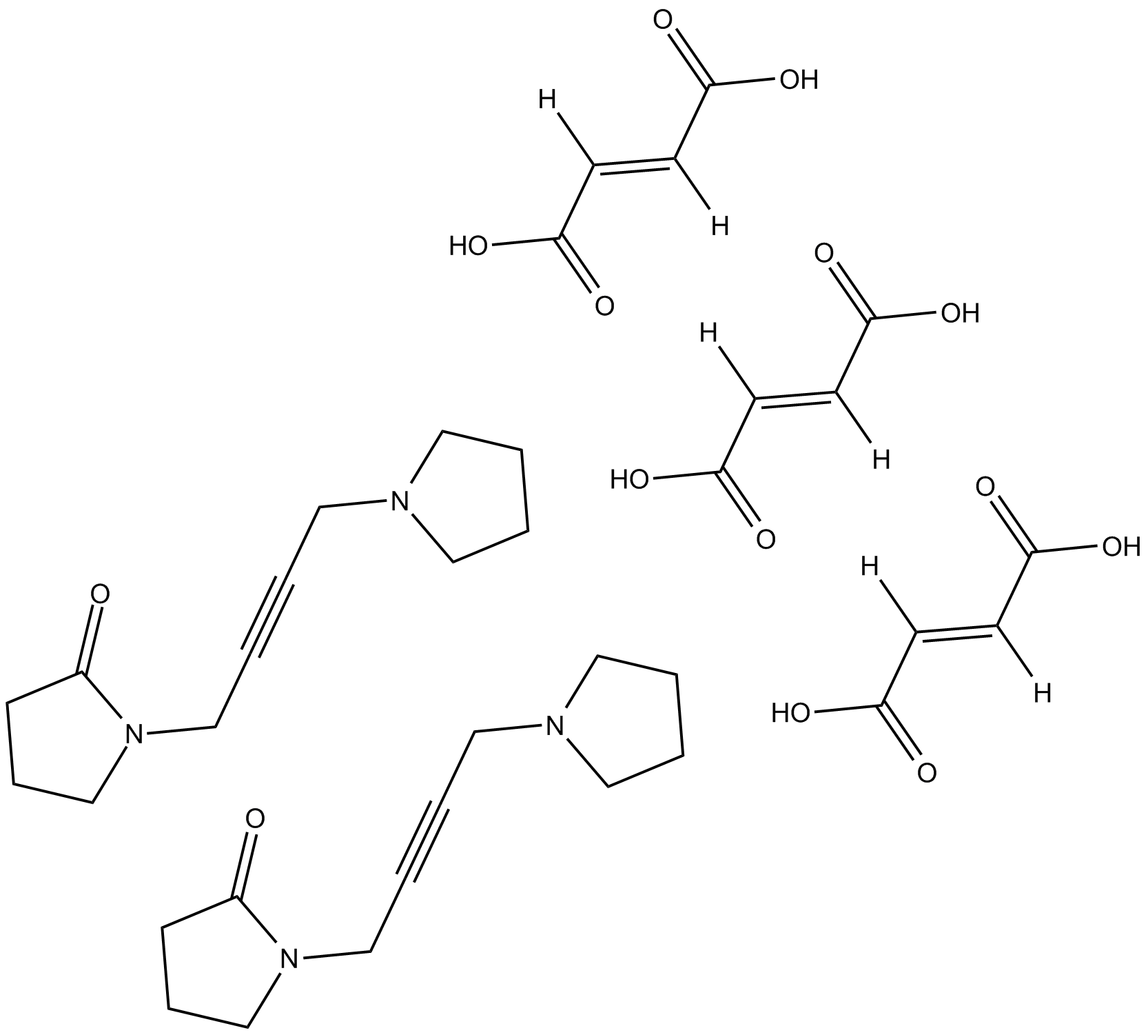 Oxotremorine sesquifumarate 化学構造