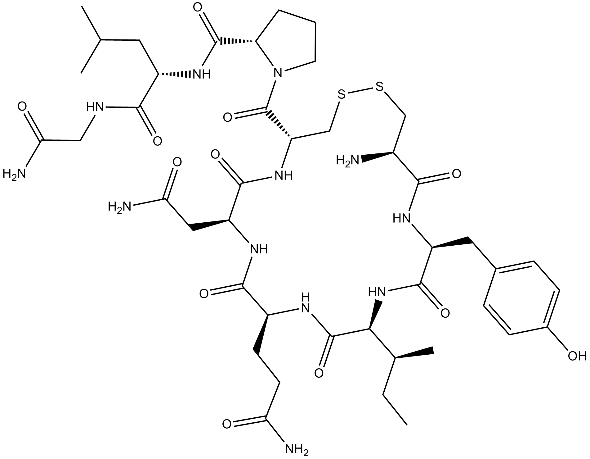 Oxytocin التركيب الكيميائي